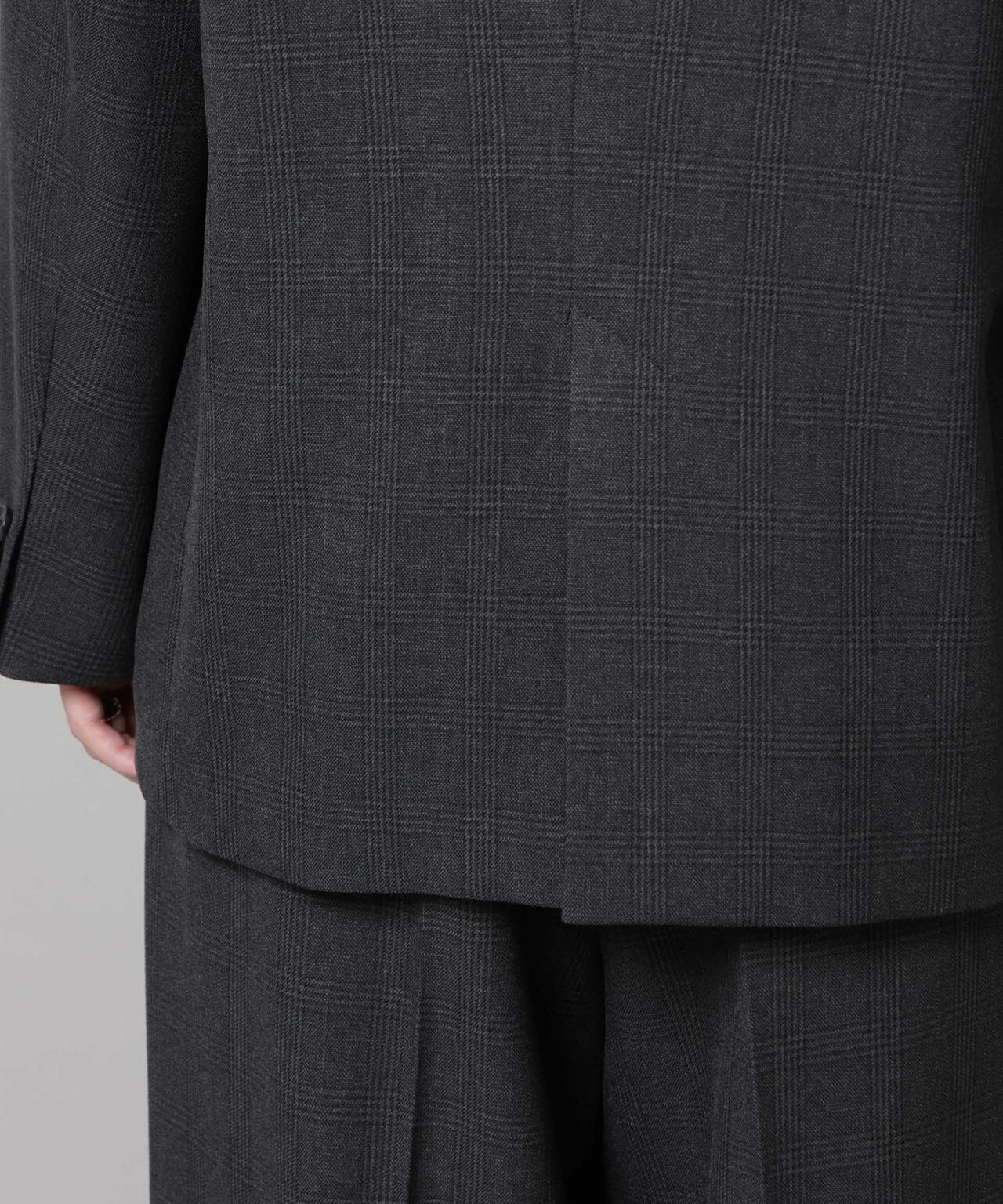 ストレッチサージチェックダブルジャケット(セットアップ可) 6695216302