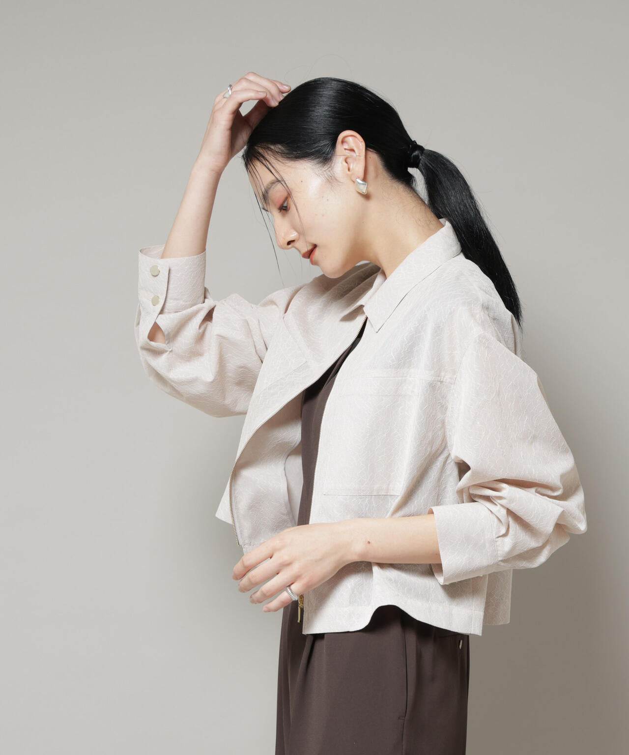 レースボンディングシャツブルゾン 6695216306