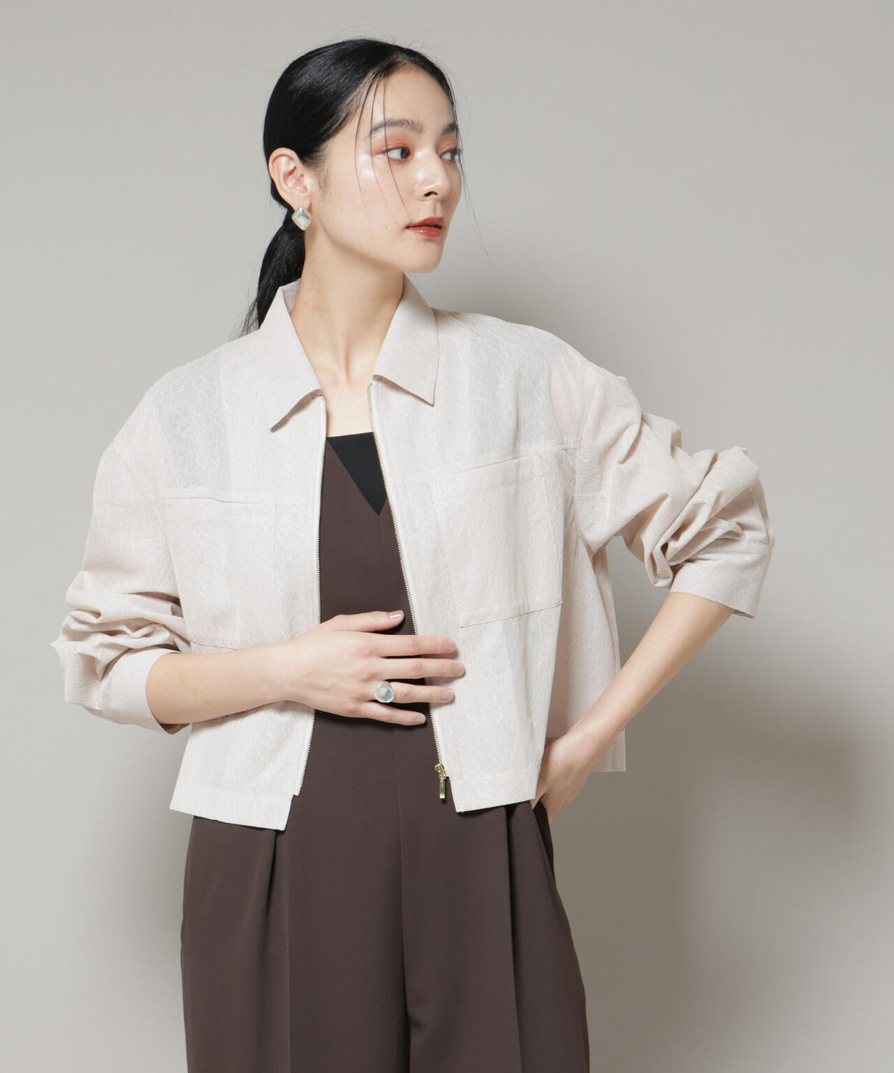 レースボンディングシャツブルゾン 6695216306