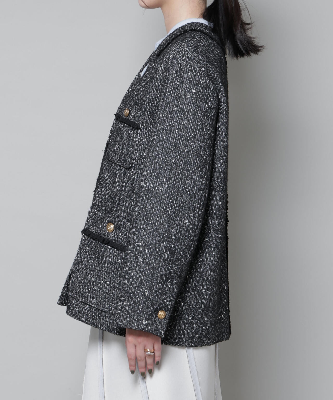 ネップツイードノーカラージャケット 6695216309