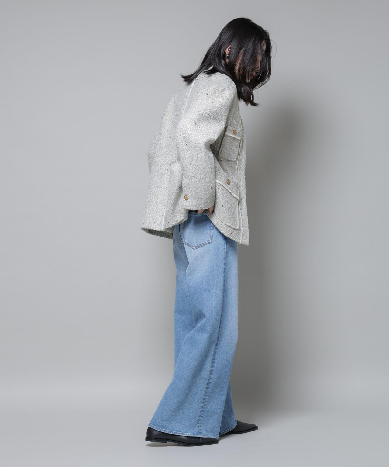 ネップツイードノーカラージャケット 6695216309