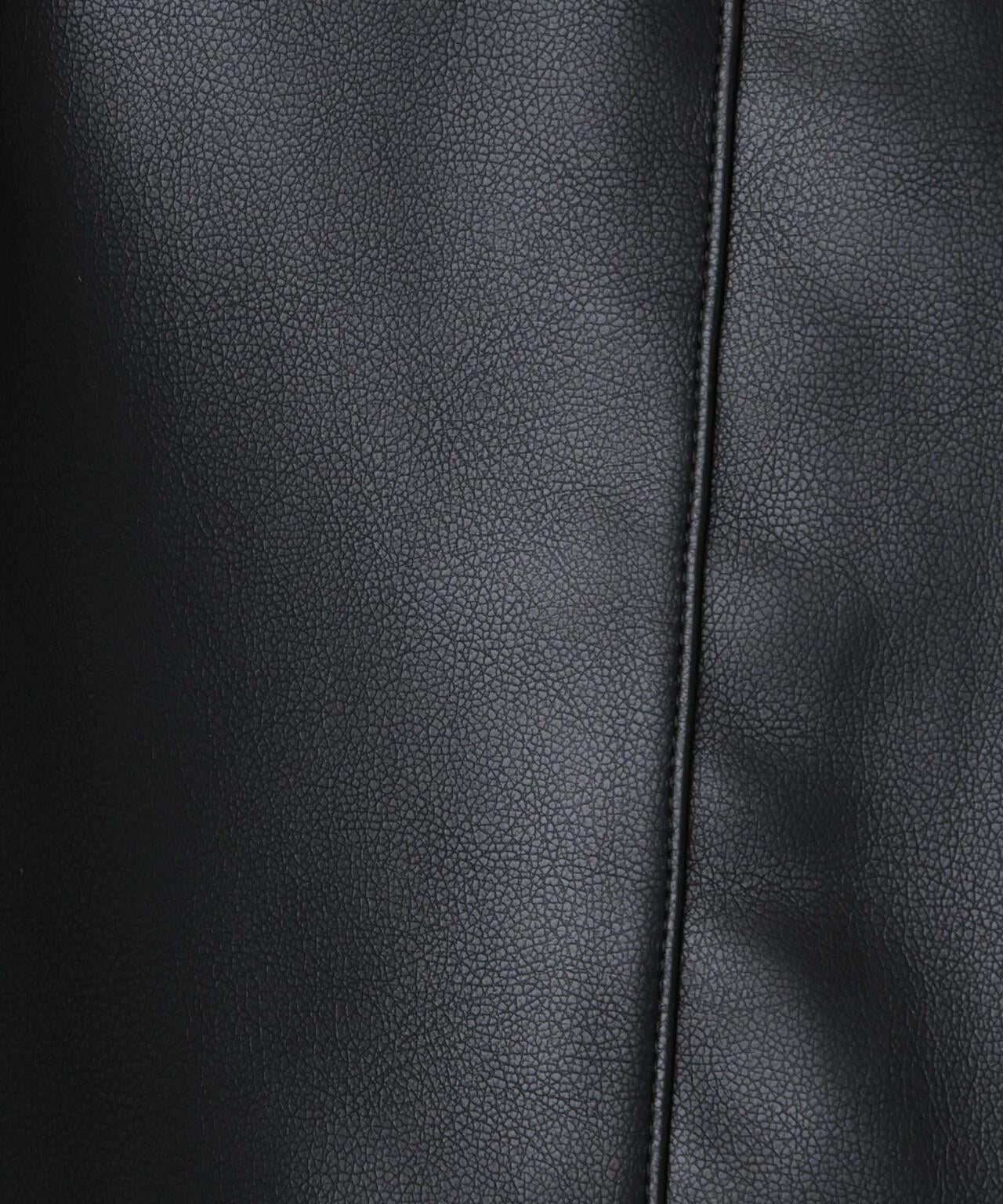 「STEVELOUR」スタンドフェイクレザージップブルゾン 6695216311