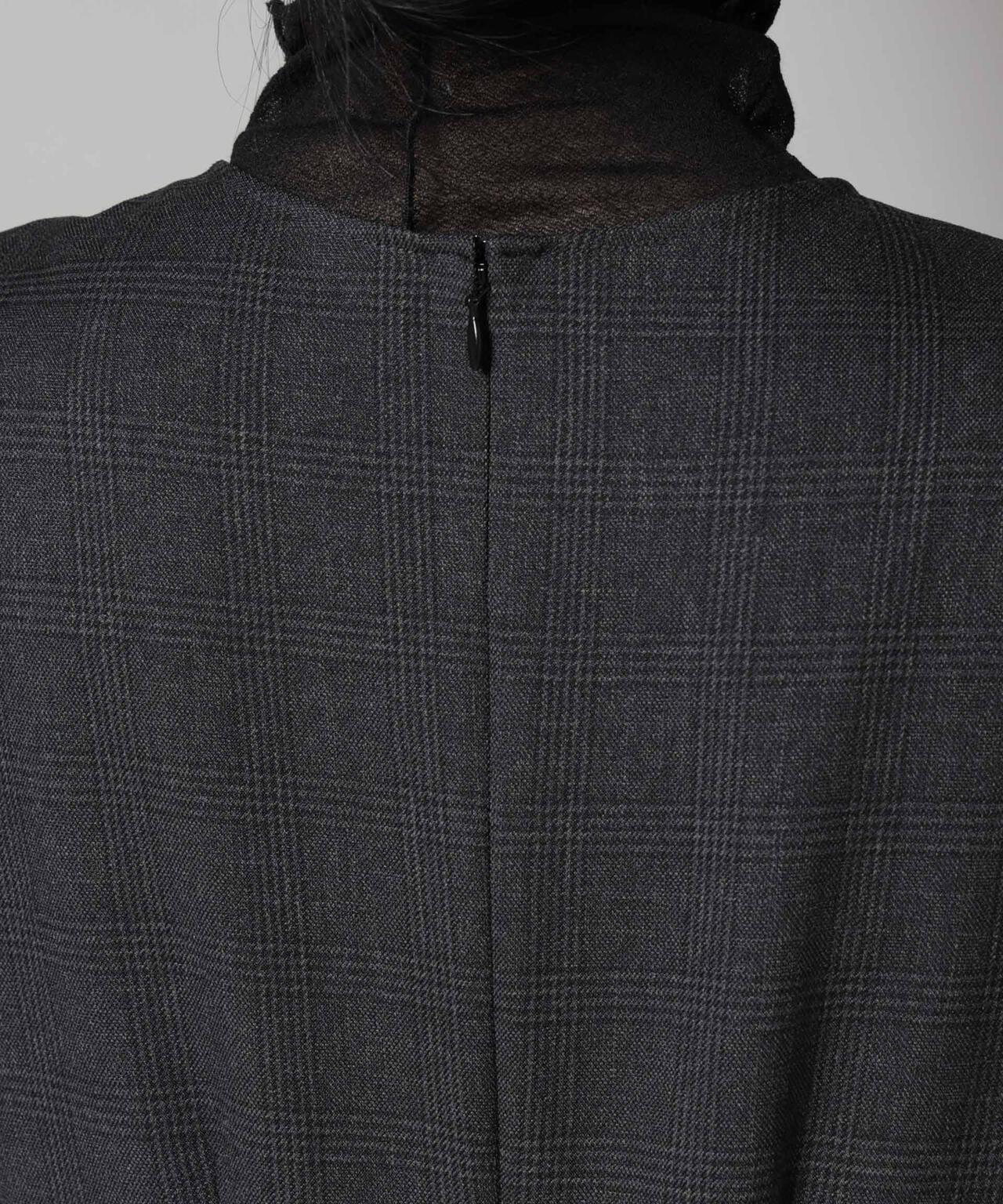 ストレッチサージチェックVネックワンピース(セットアップ可) 6695219301