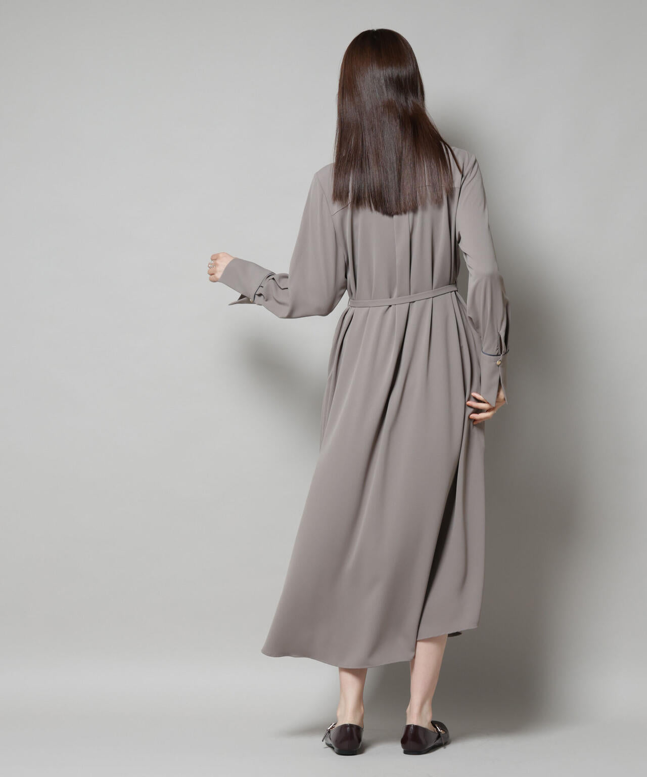 スタンドバイカラーベルト付きワンピース 6695219303