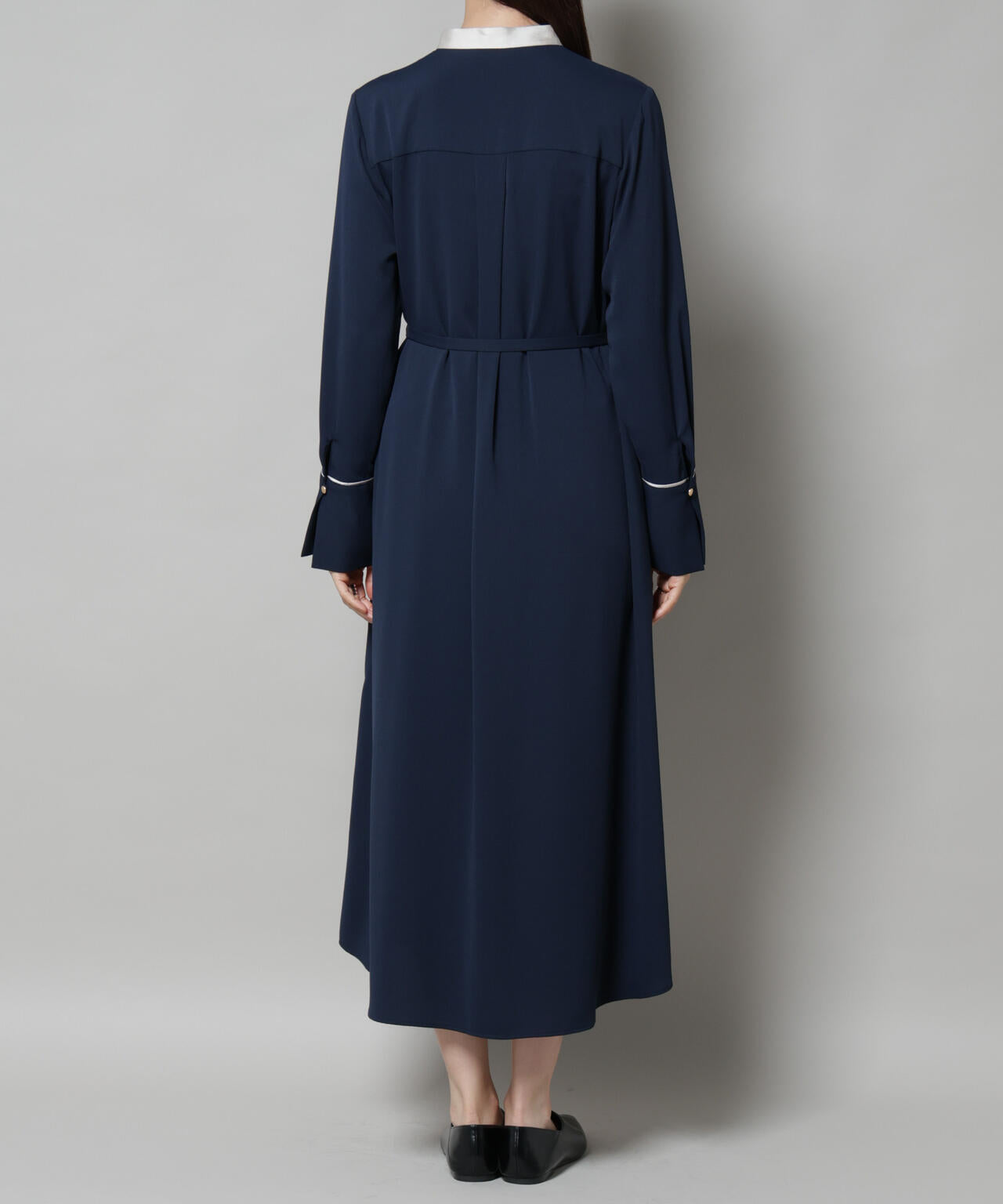 スタンドバイカラーベルト付きワンピース 6695219303