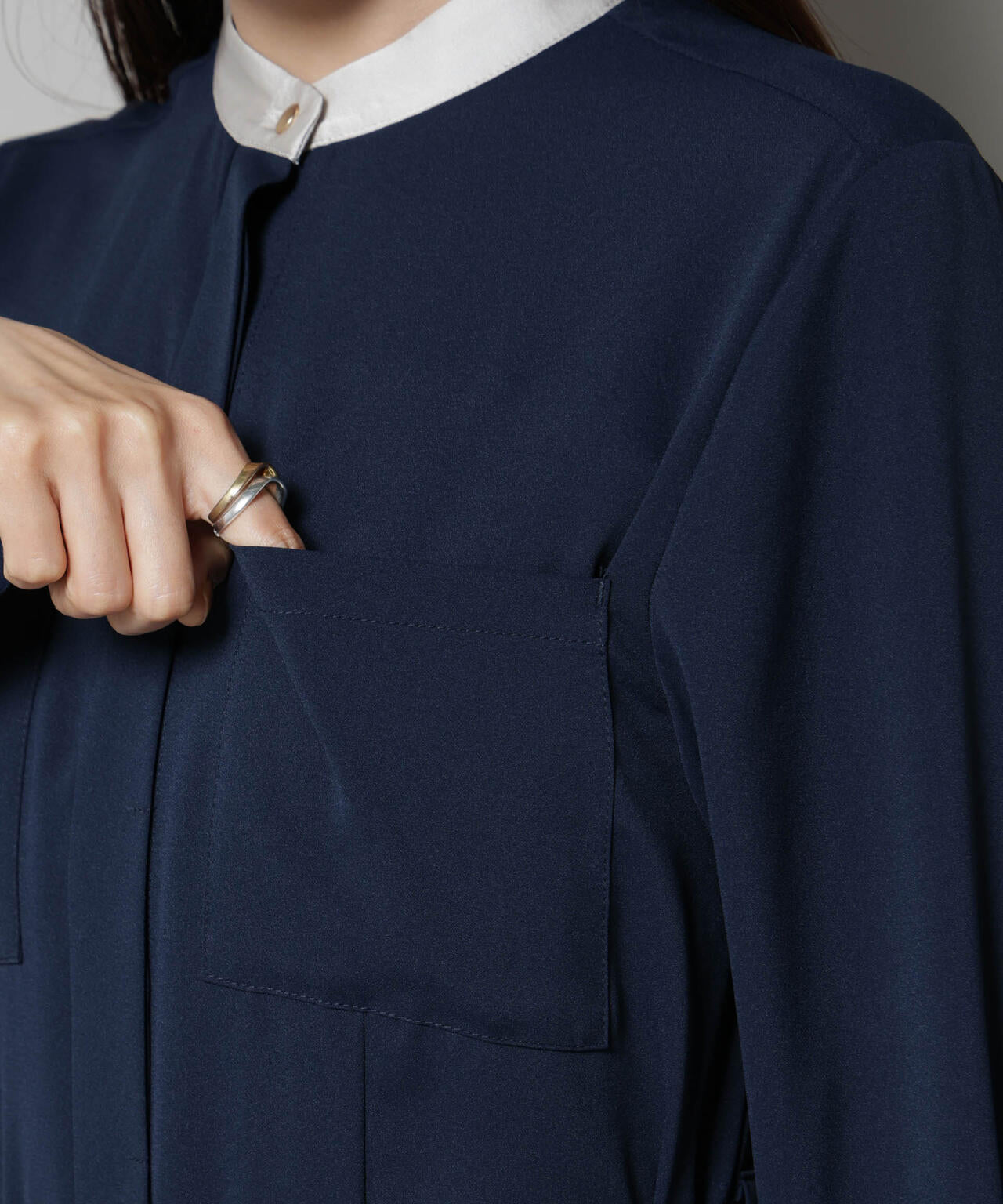 スタンドバイカラーベルト付きワンピース 6695219303