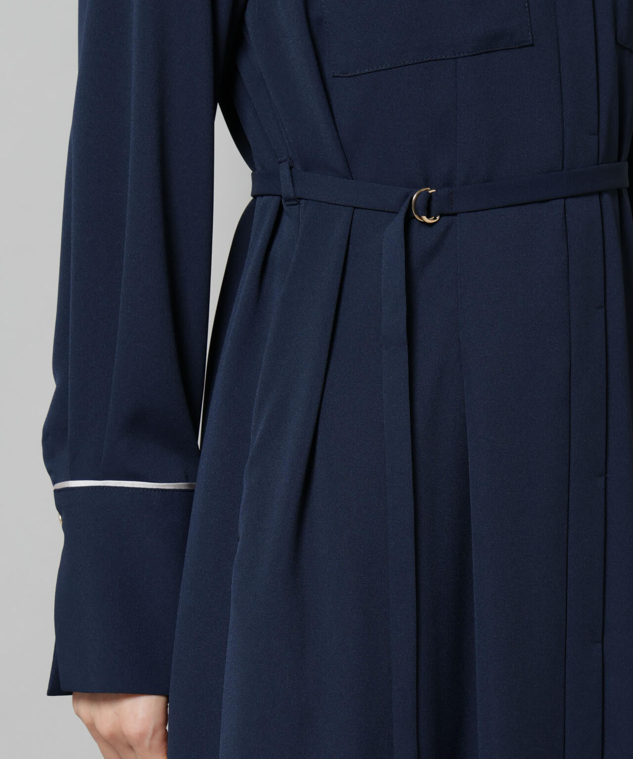 スタンドバイカラーベルト付きワンピース 6695219303