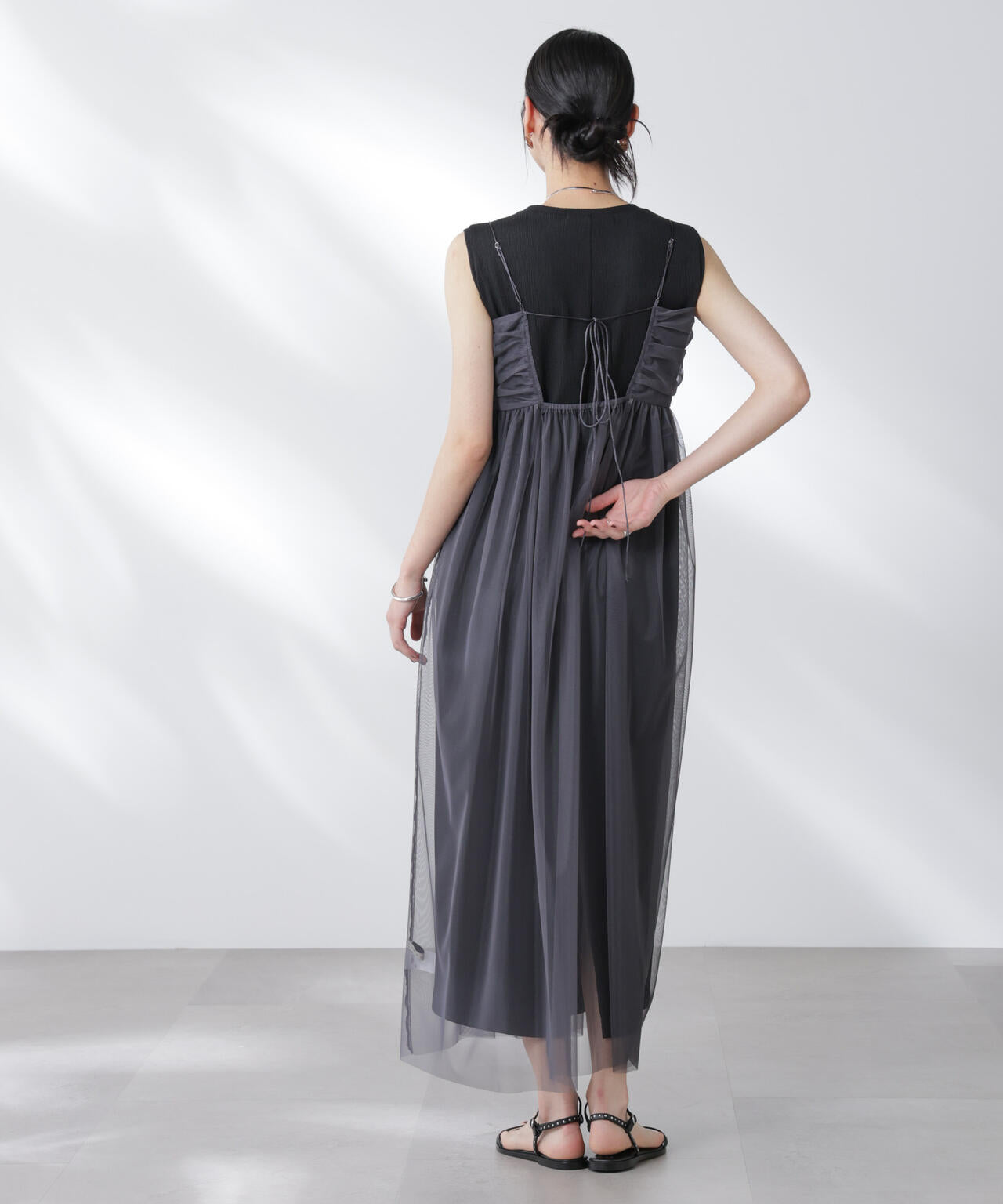 チュールキャミ×カットワンピースセット 6695219306