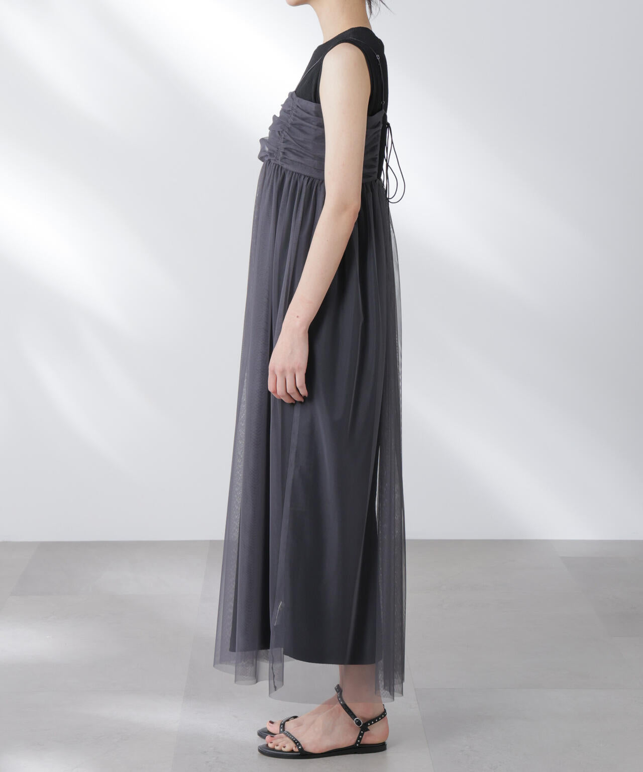 チュールキャミ×カットワンピースセット 6695219306