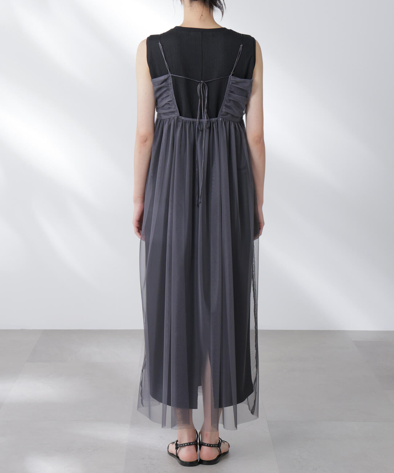 チュールキャミ×カットワンピースセット 6695219306