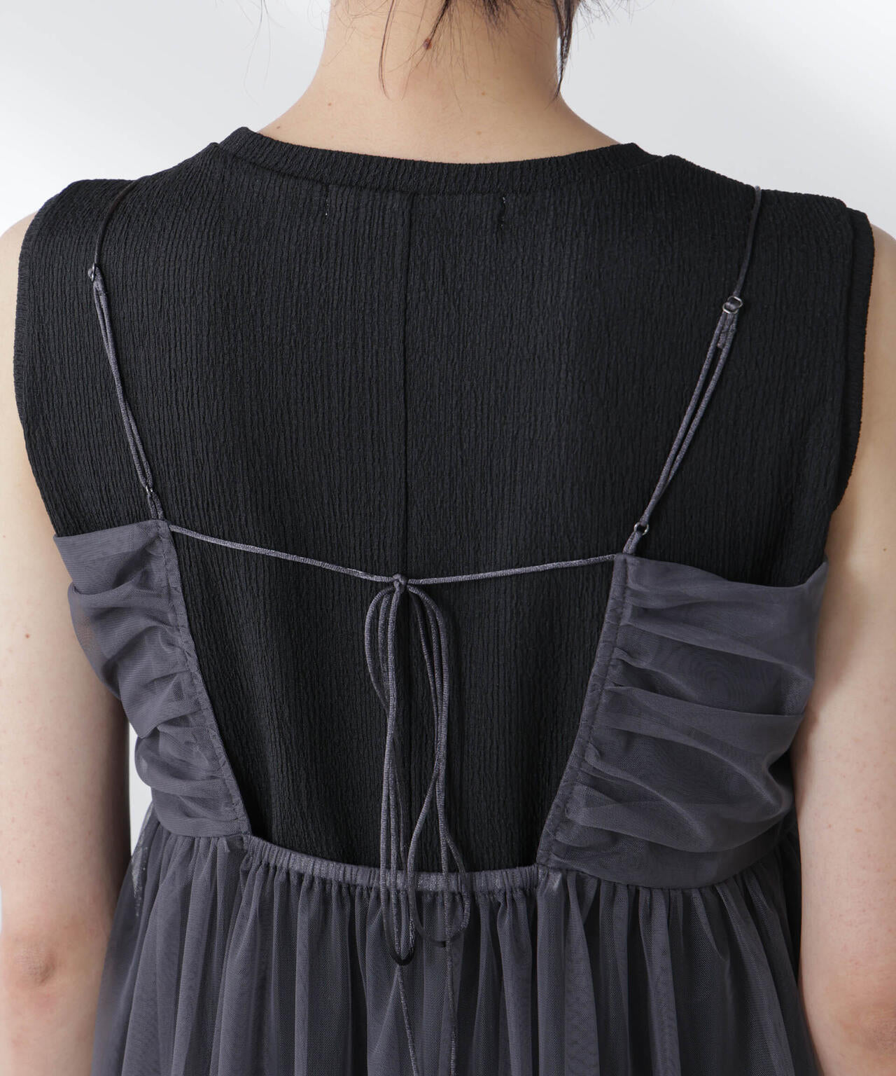 チュールキャミ×カットワンピースセット 6695219306