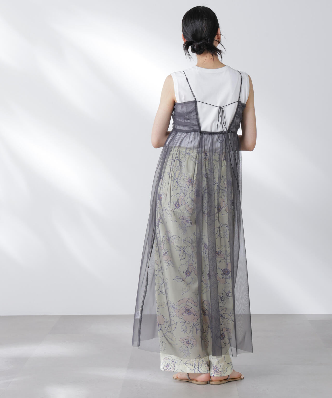 チュールキャミ×カットワンピースセット 6695219306