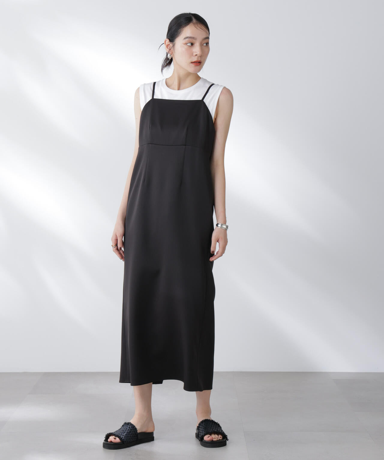 レースロングジレ×キャミワンピースセット 6695219307