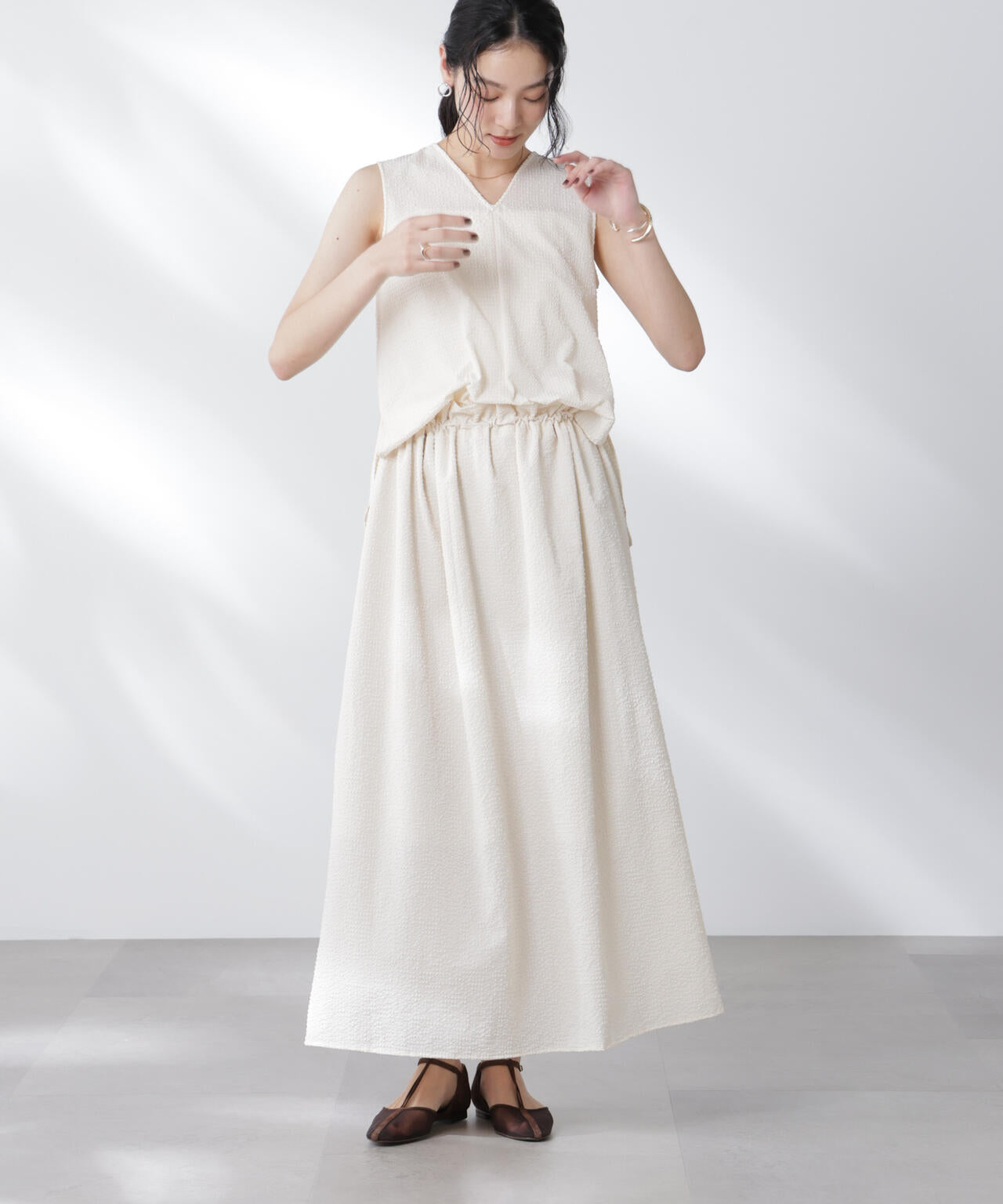 サッカーブラウス×スカートセットアップ 6695219308