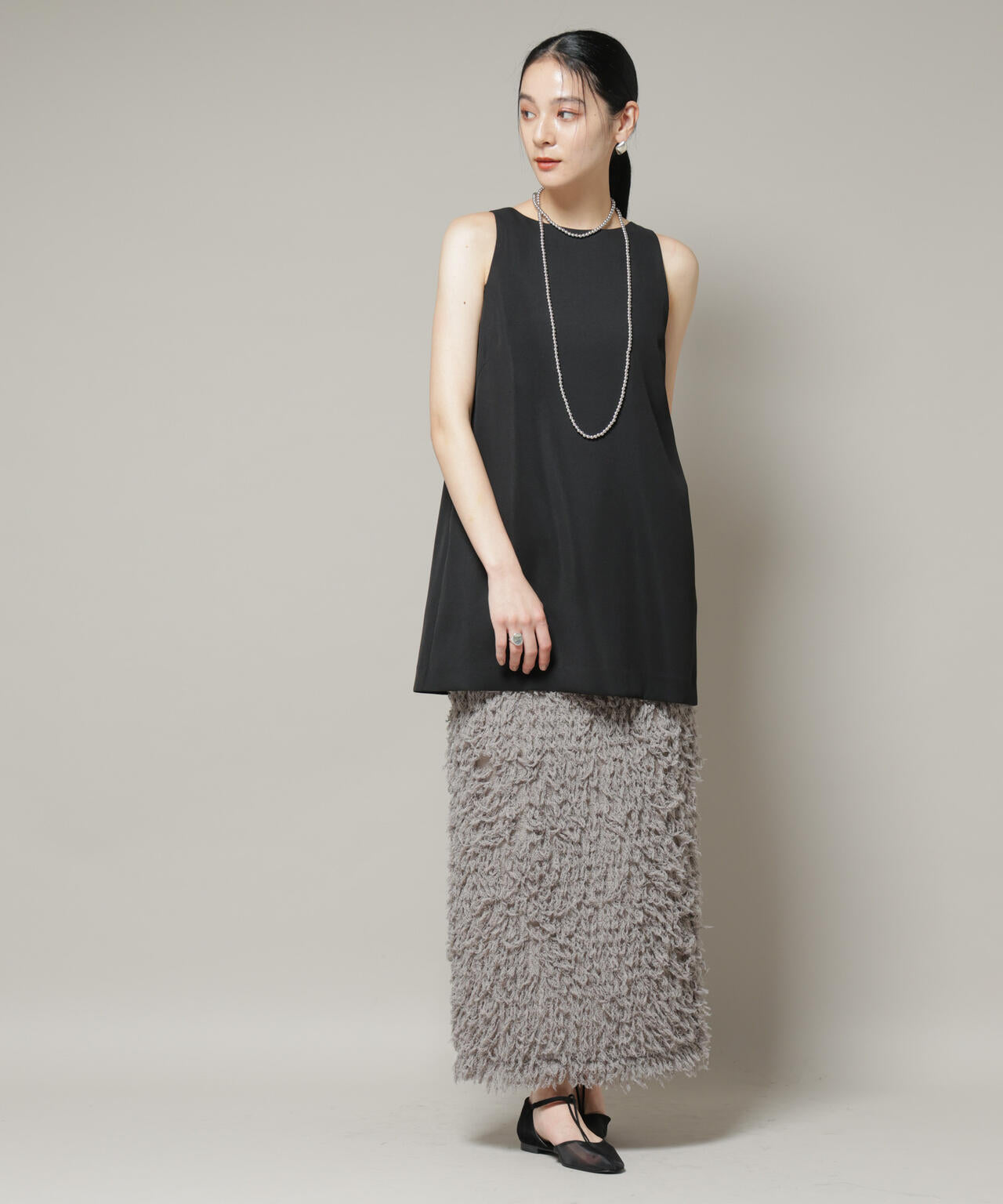 ダブルクロスノースリーブブラウス×パンツセットアップ 6695219309