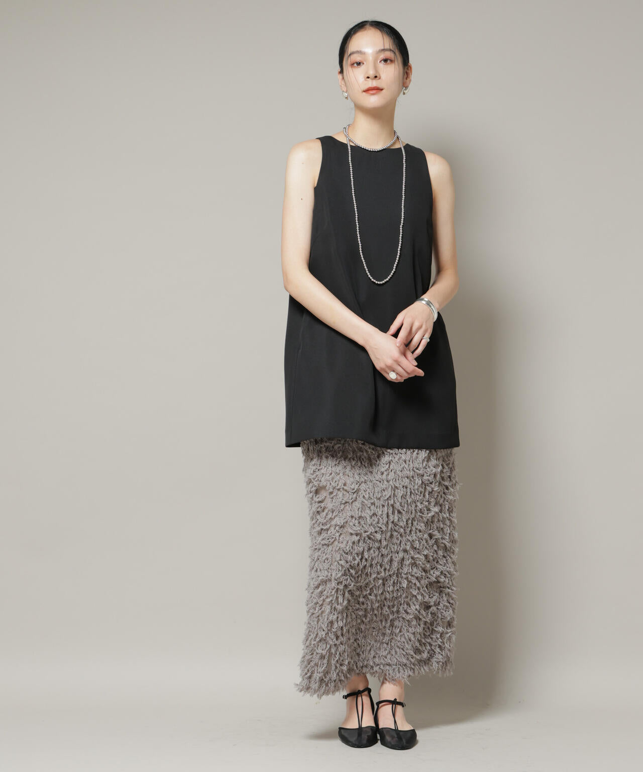 ダブルクロスノースリーブブラウス×パンツセットアップ 6695219309