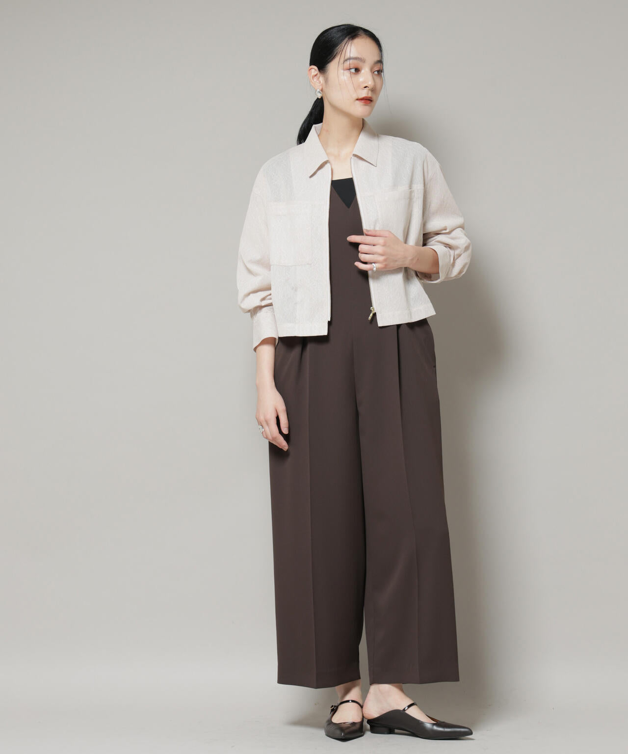 Vネックオールインワン 6695219311