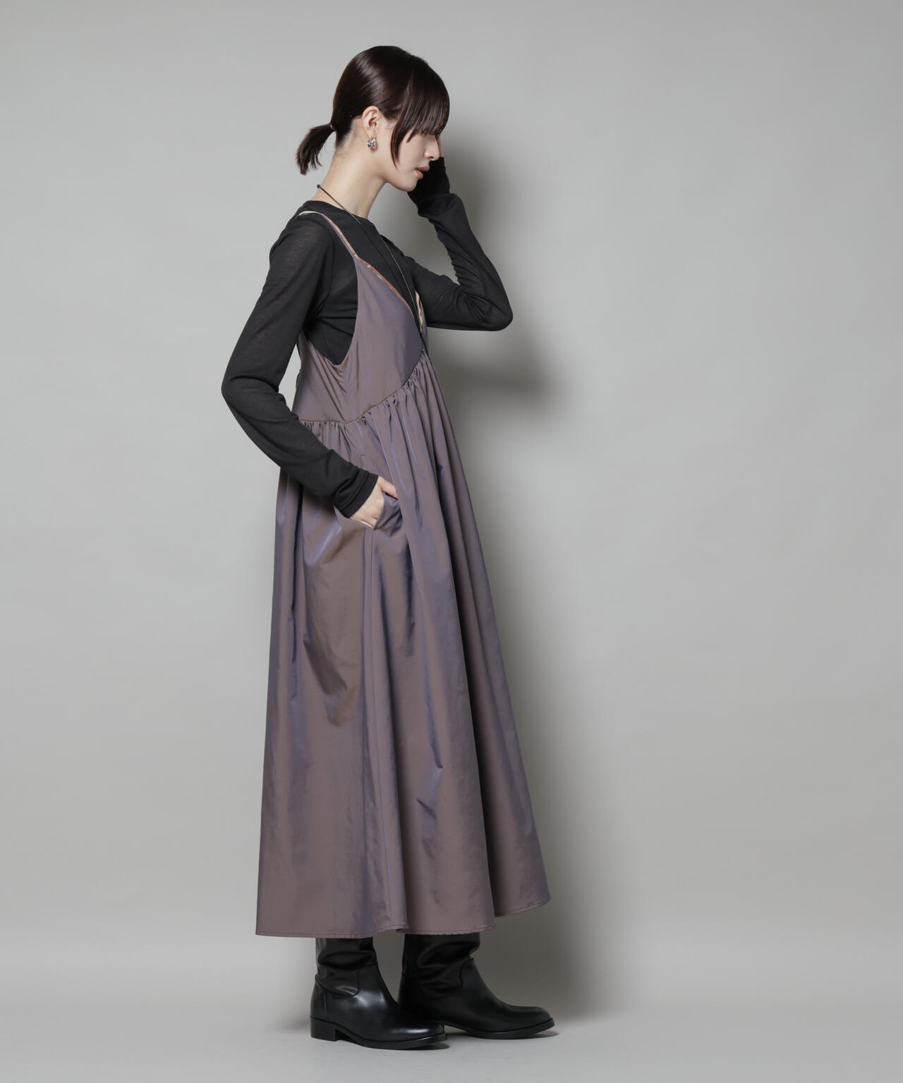 シャンブレータフタキャミレイヤードワンピース 6695219312