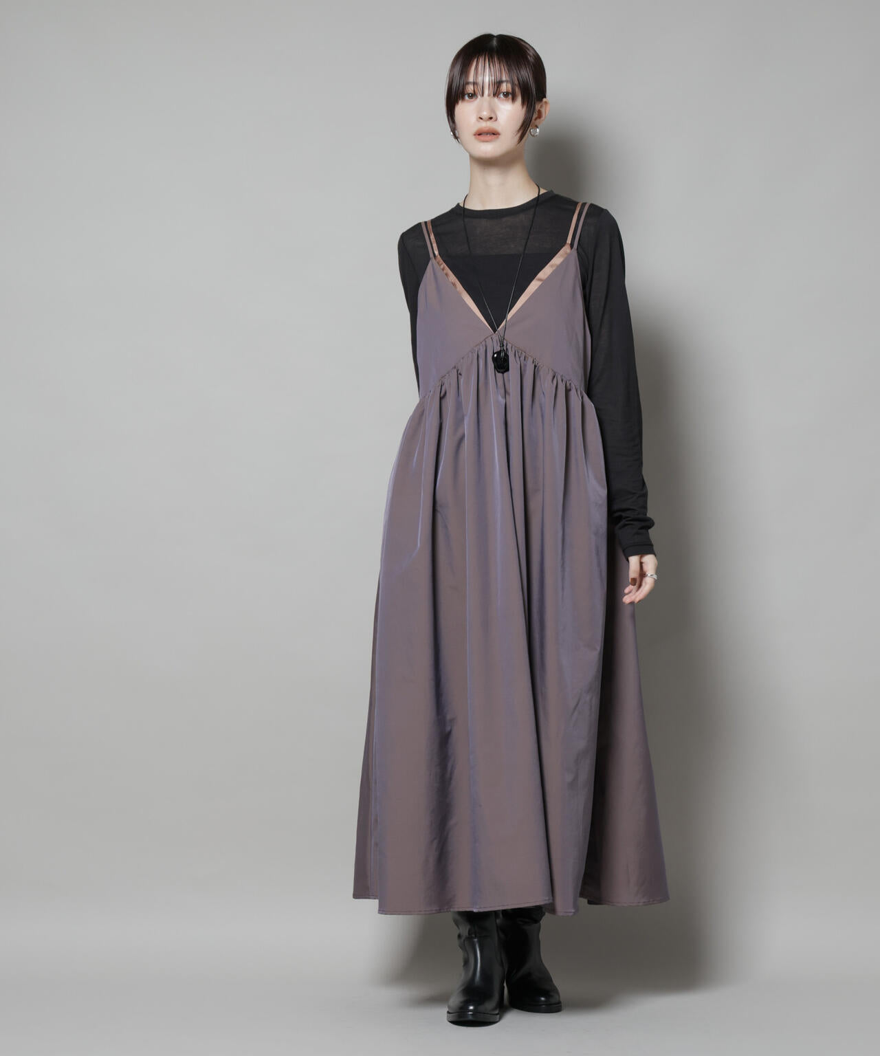 シャンブレータフタキャミレイヤードワンピース 6695219312