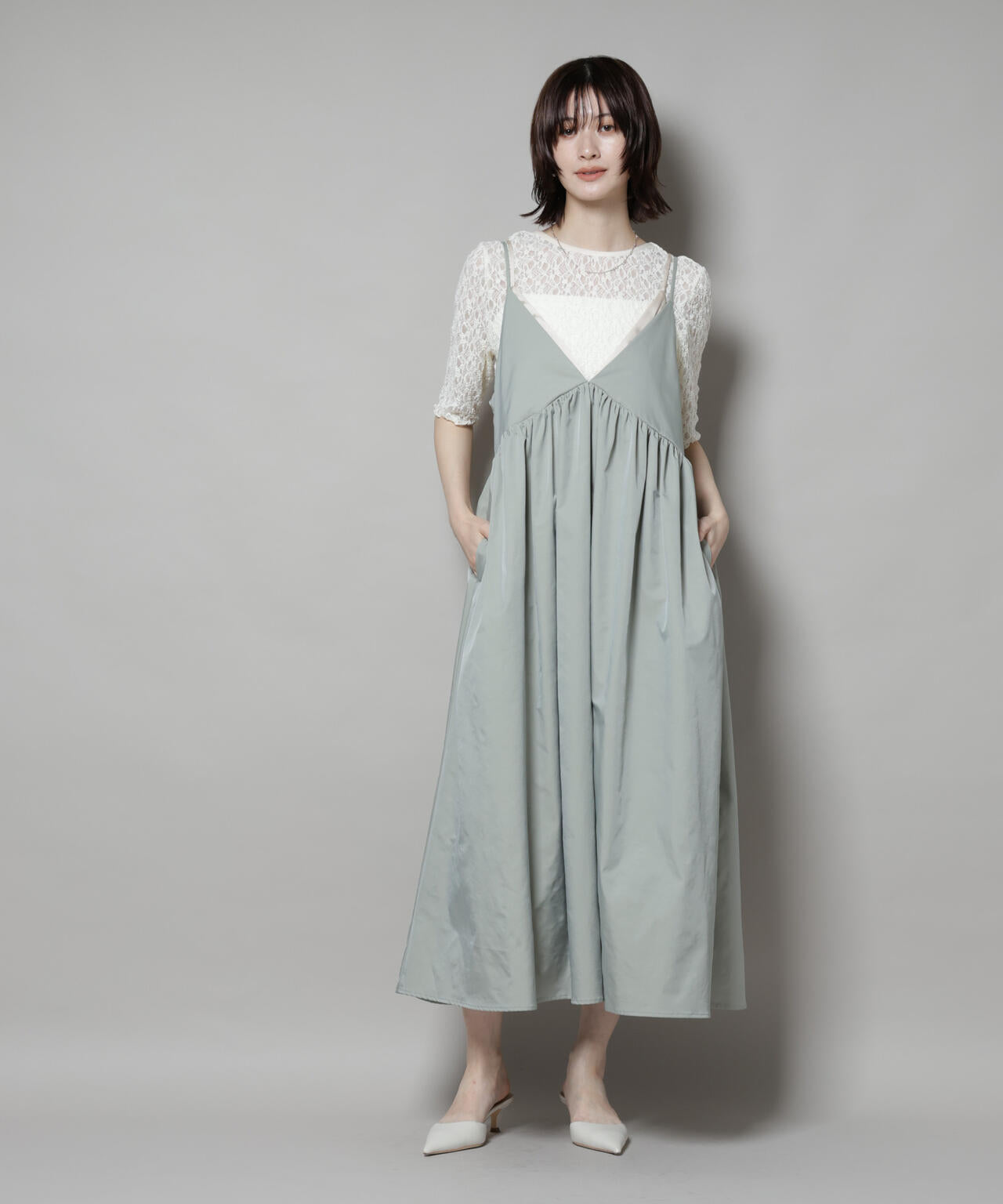 シャンブレータフタキャミレイヤードワンピース 6695219312