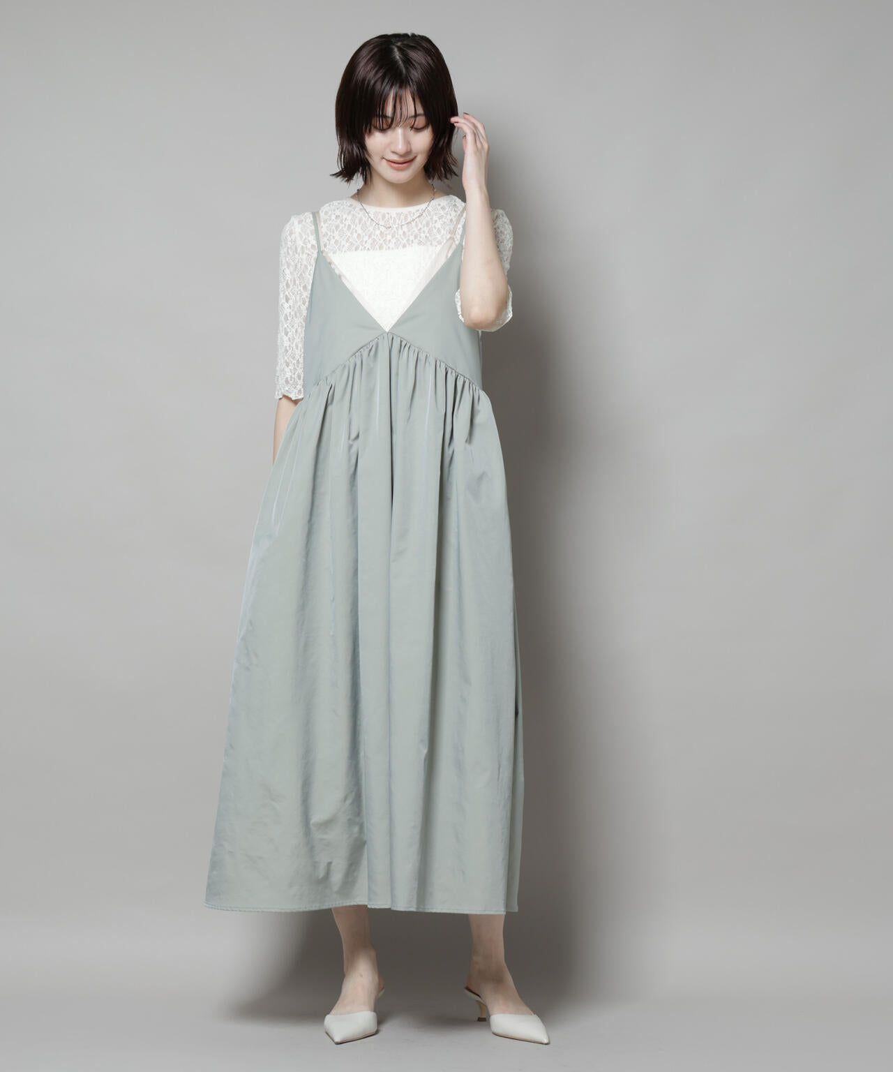 シャンブレータフタキャミレイヤードワンピース 6695219312