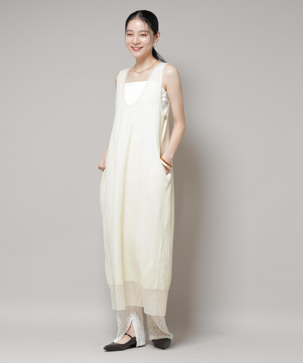 モール接結Uネックフォルムワンピース 6695219316