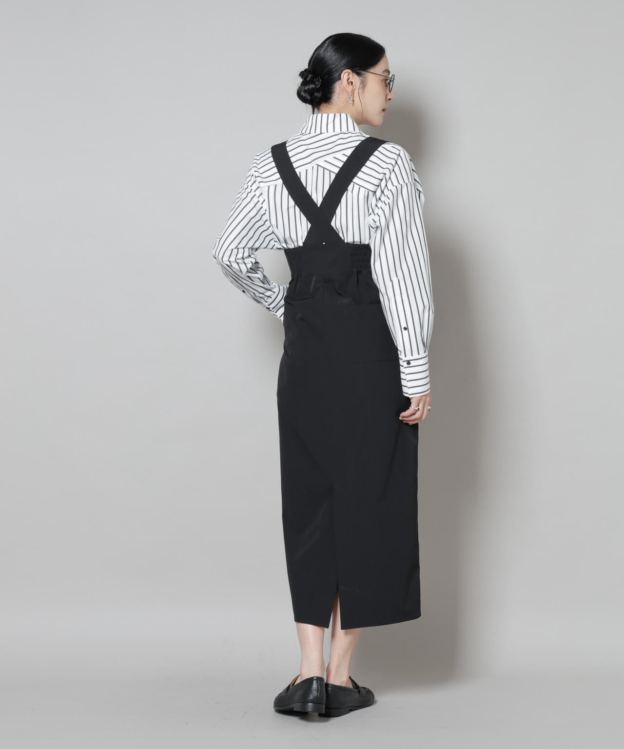 サスペンダー付きIラインジャンパースカート 6695219319