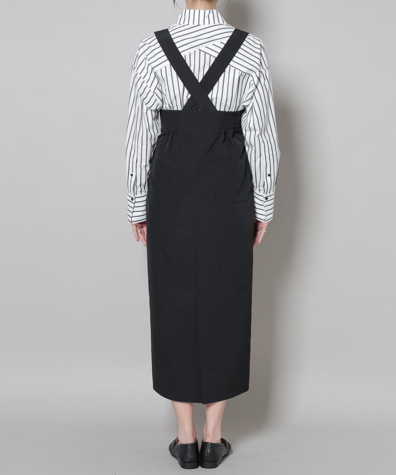 サスペンダー付きIラインジャンパースカート 6695219319