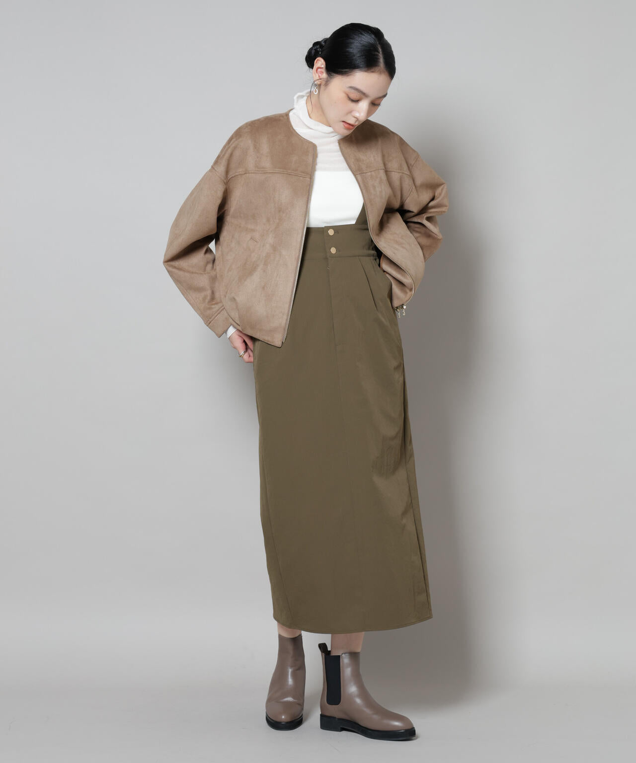 サスペンダー付きIラインジャンパースカート 6695219319