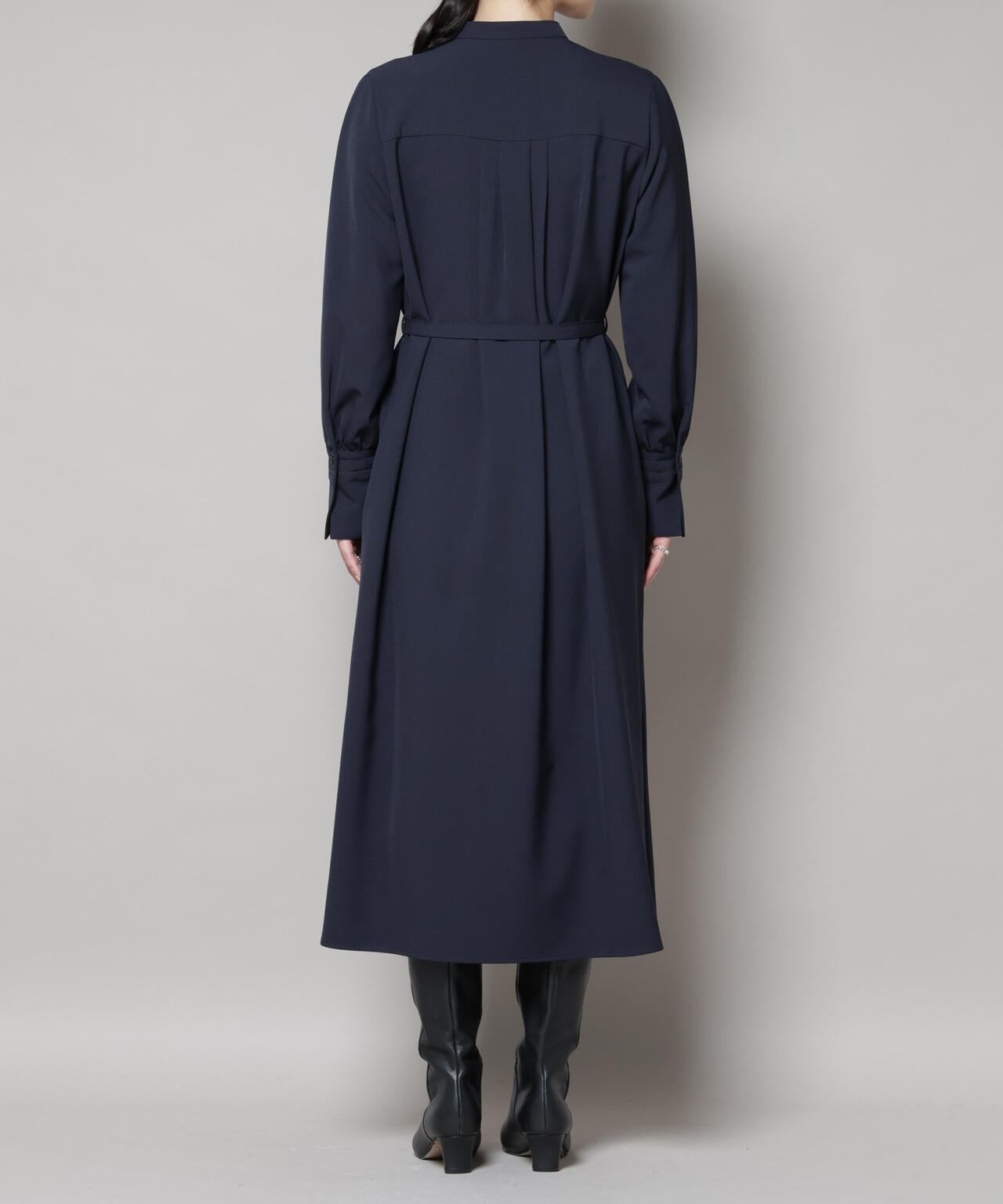 ダブルクロスベルト付きタックワンピース 6695219324