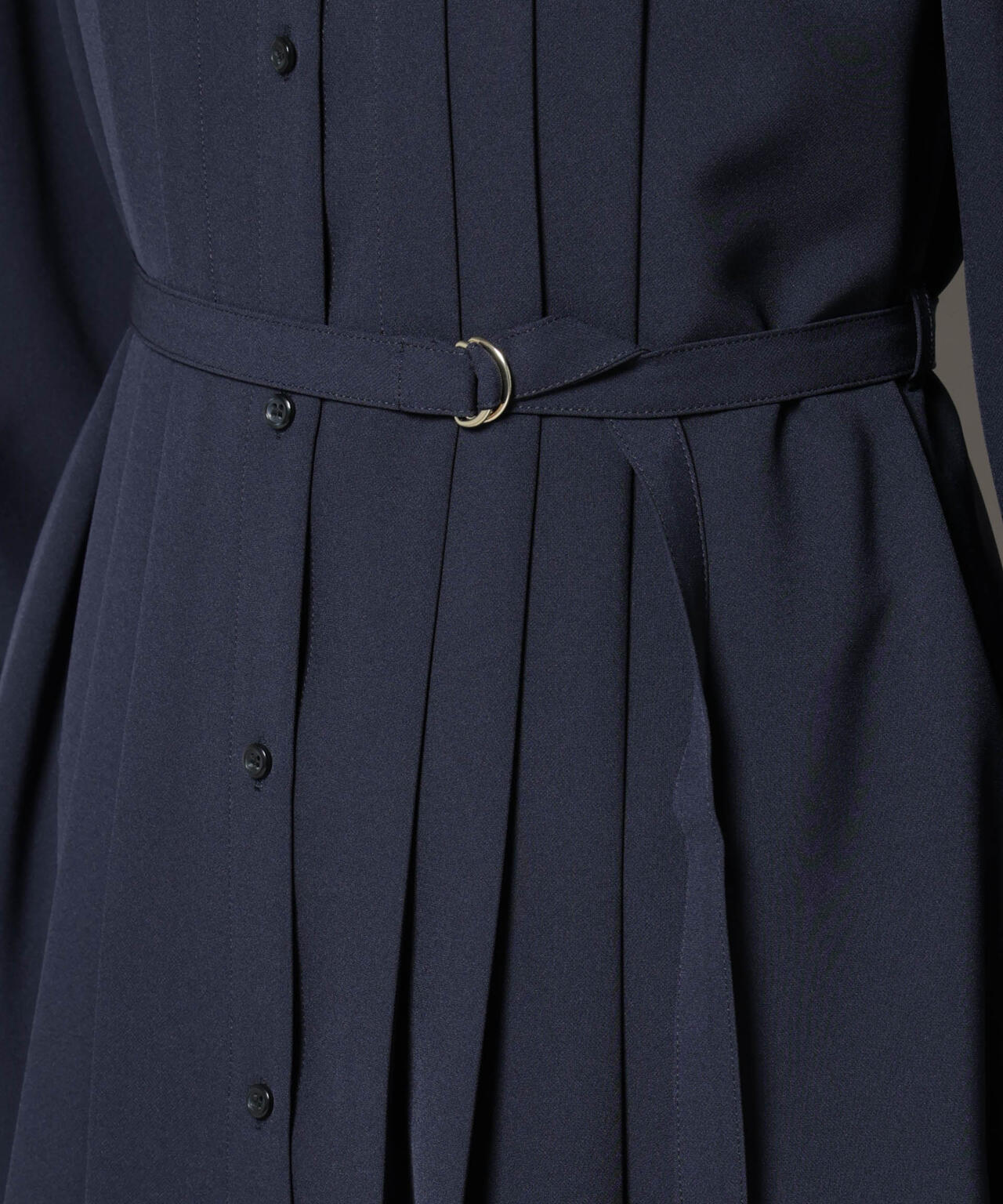 ダブルクロスベルト付きタックワンピース 6695219324