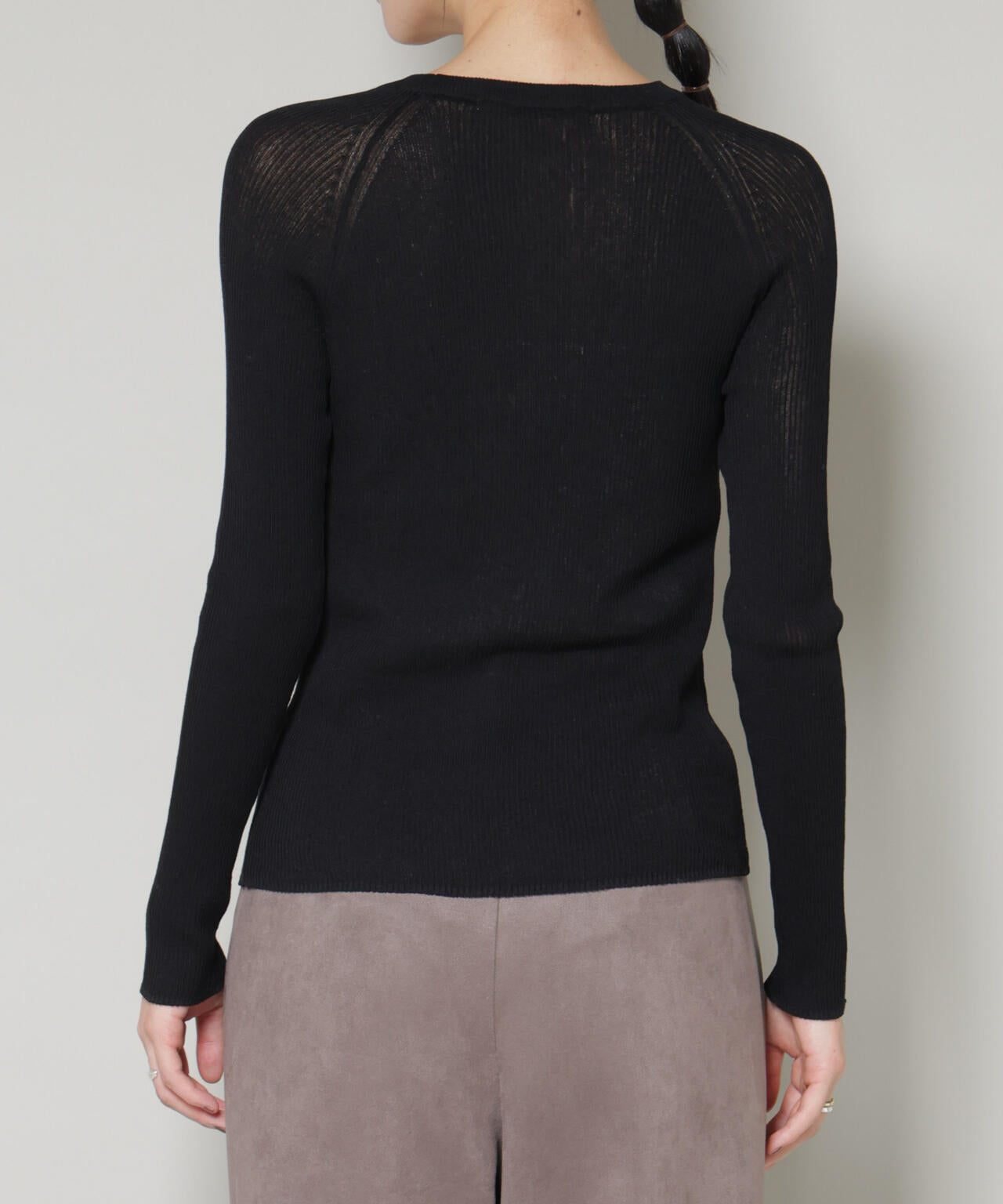 ツイードIラインワンピース×シアーリブニットセット 6695219329