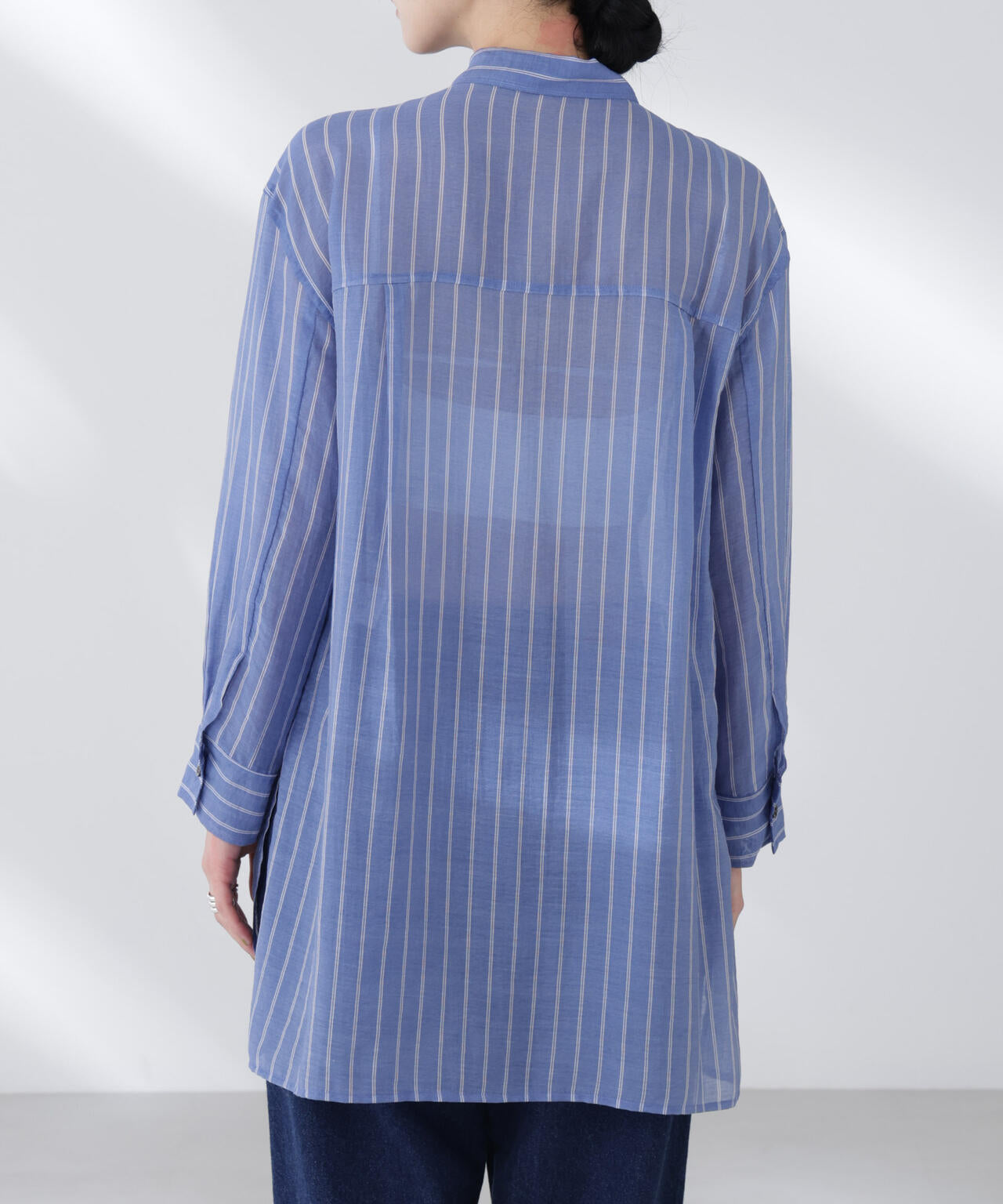 シアーストライプオーバーサイズロングシャツ(セットアップ可) 6695220300