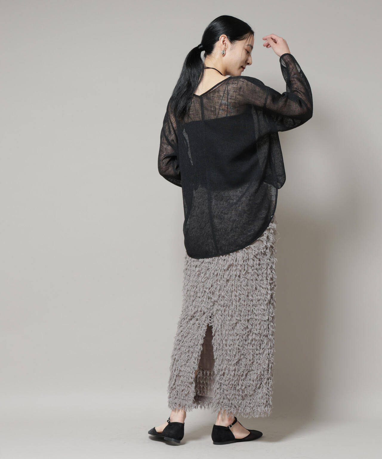 オーバーサイズメッシュブラウス 6695220304