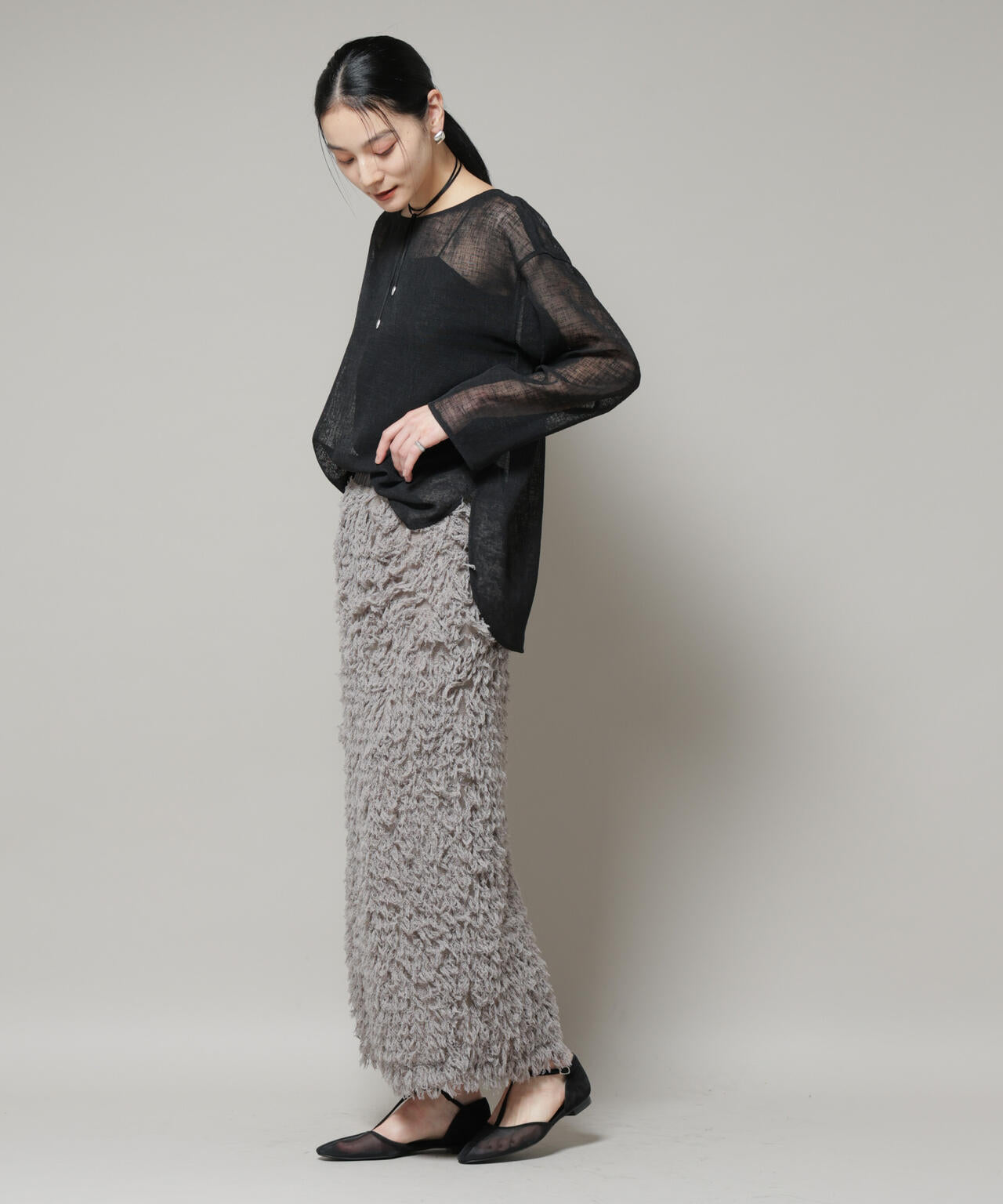 オーバーサイズメッシュブラウス 6695220304