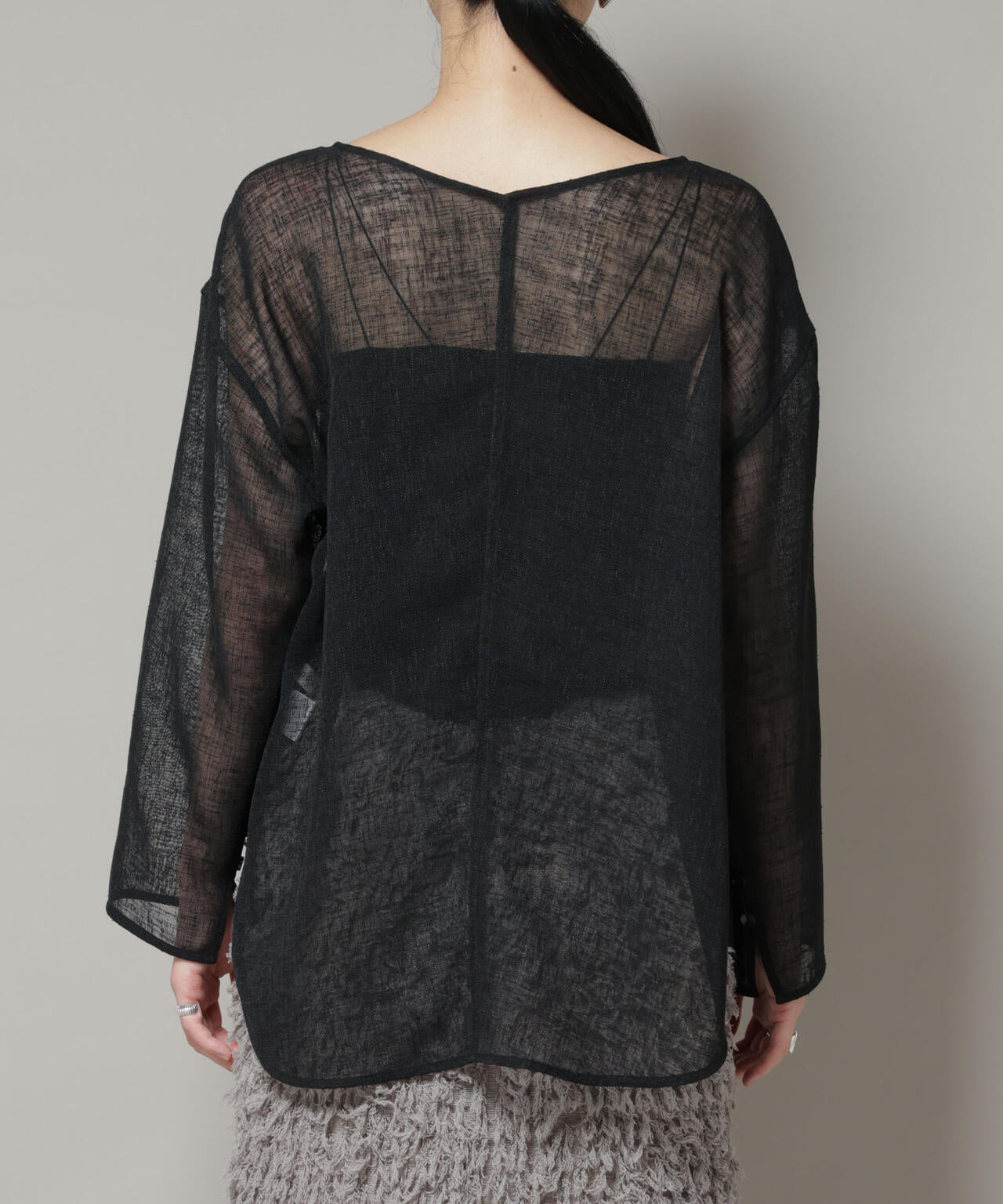 オーバーサイズメッシュブラウス 6695220304