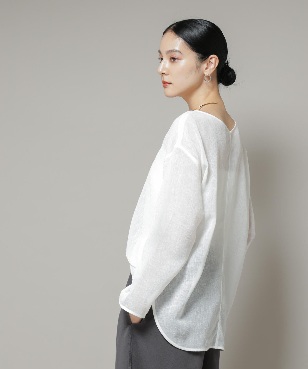 オーバーサイズメッシュブラウス 6695220304