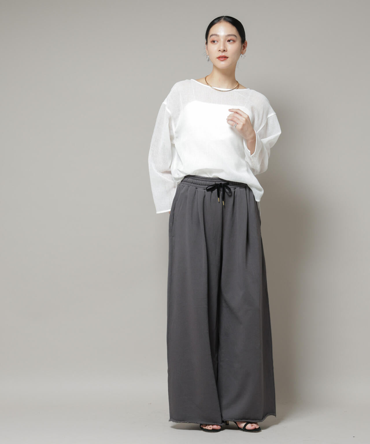 オーバーサイズメッシュブラウス 6695220304