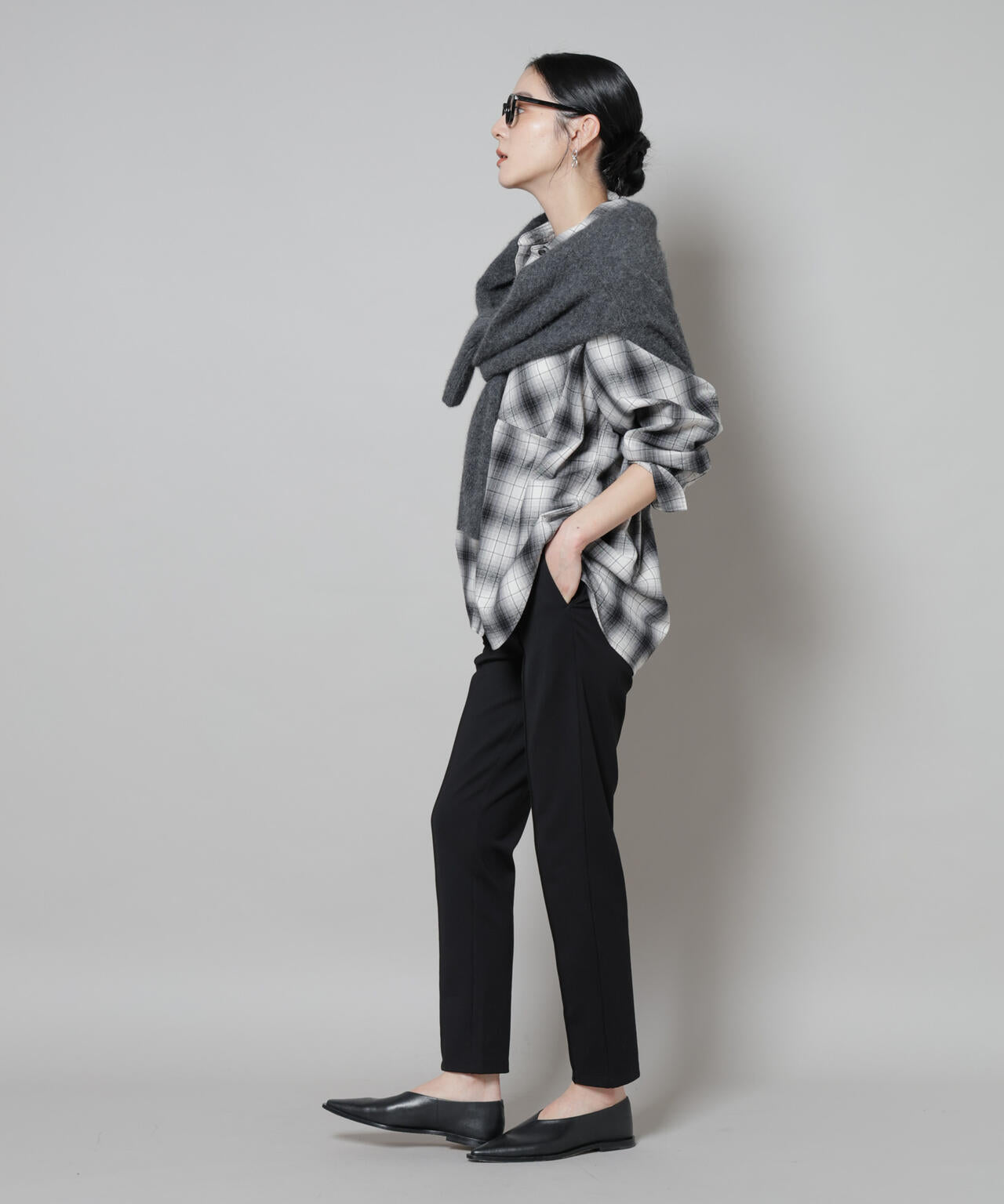 オンブレチェックオーバーネルシャツ 6695220313