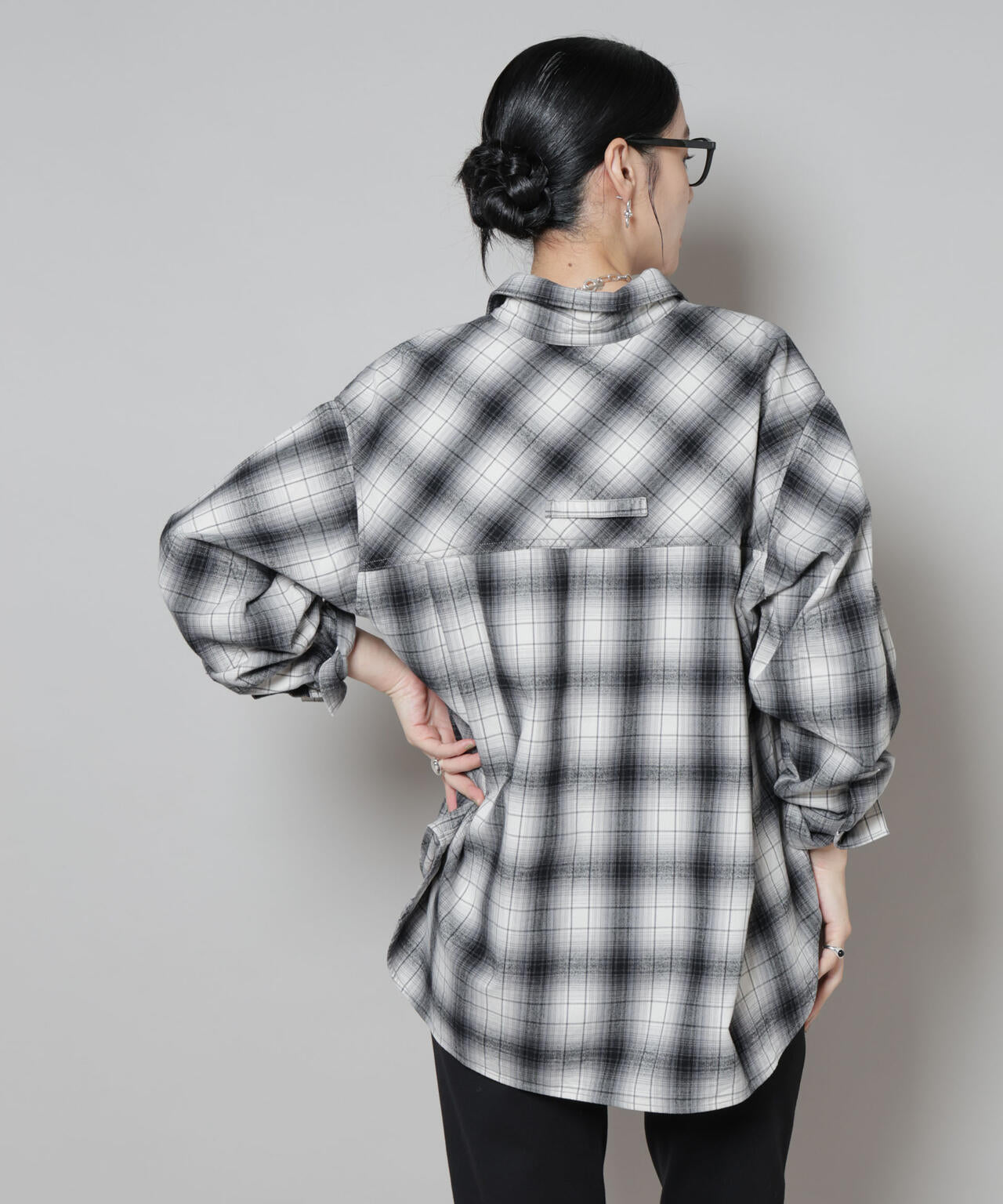 オンブレチェックオーバーネルシャツ 6695220313