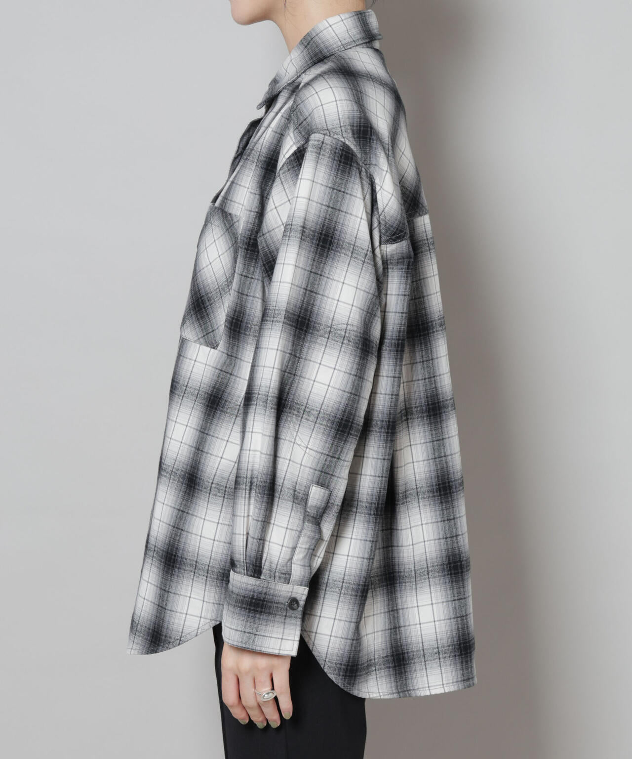 オンブレチェックオーバーネルシャツ 6695220313