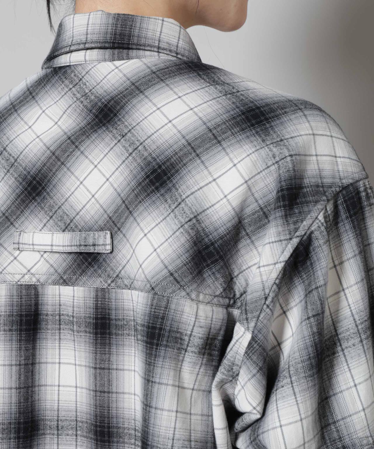 オンブレチェックオーバーネルシャツ 6695220313