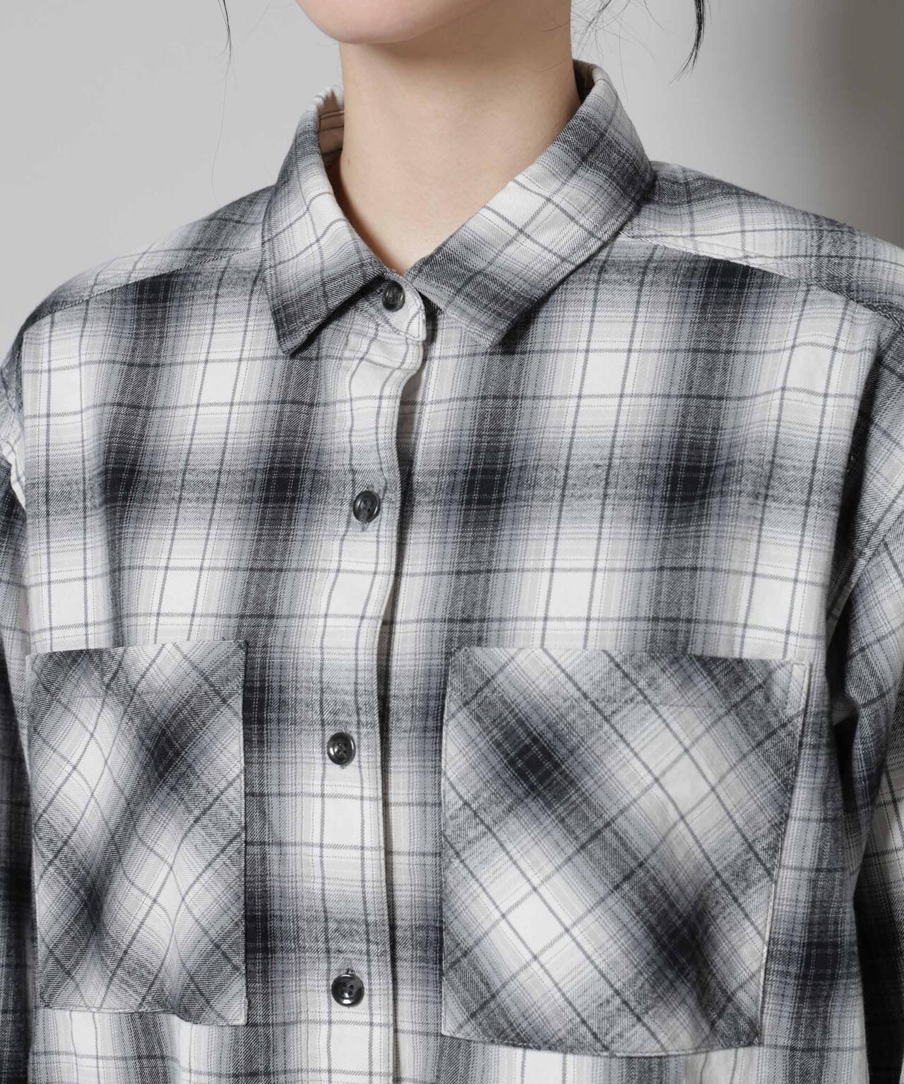 オンブレチェックオーバーネルシャツ 6695220313
