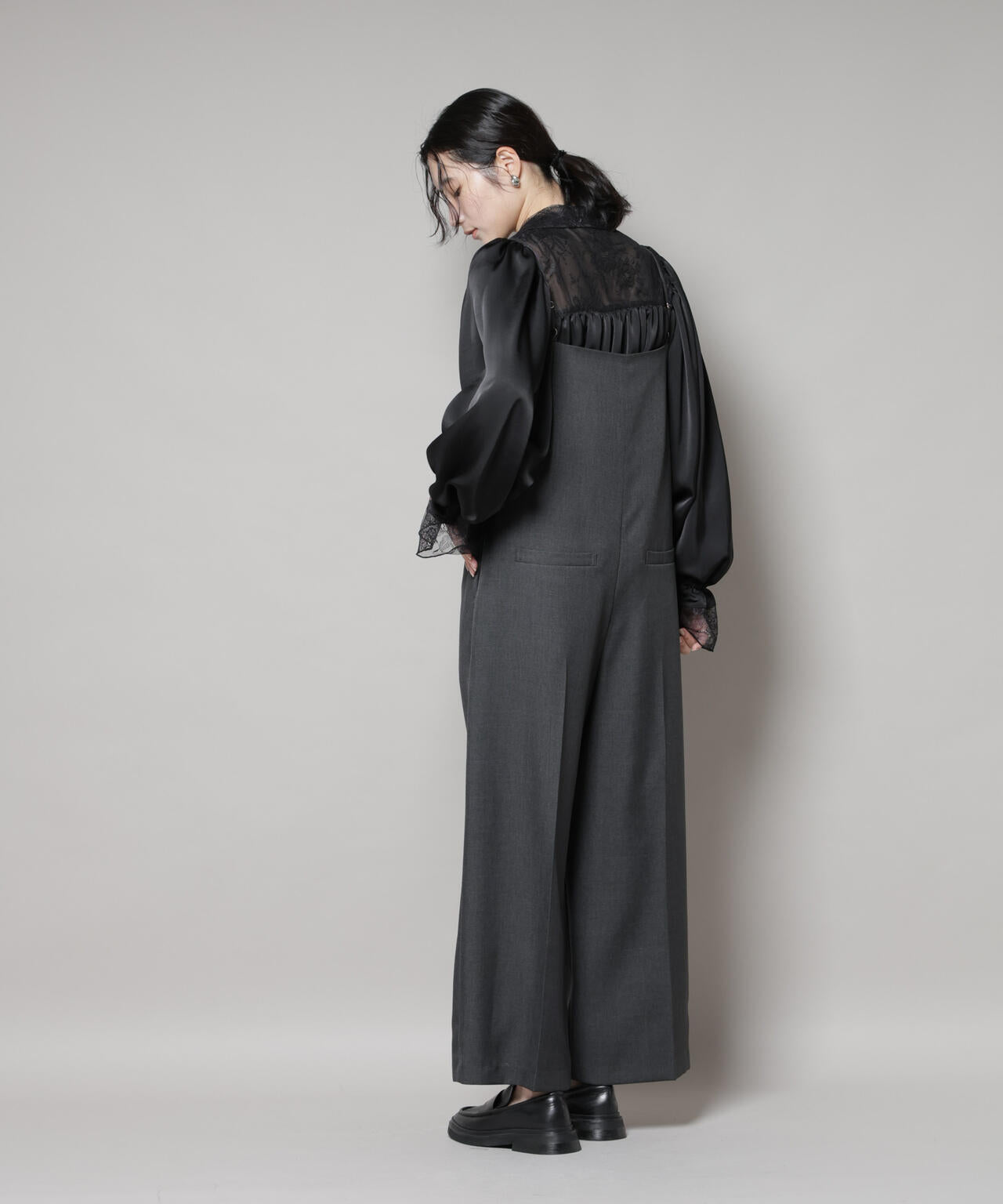 レースコンビギャザーブラウス 6695220318