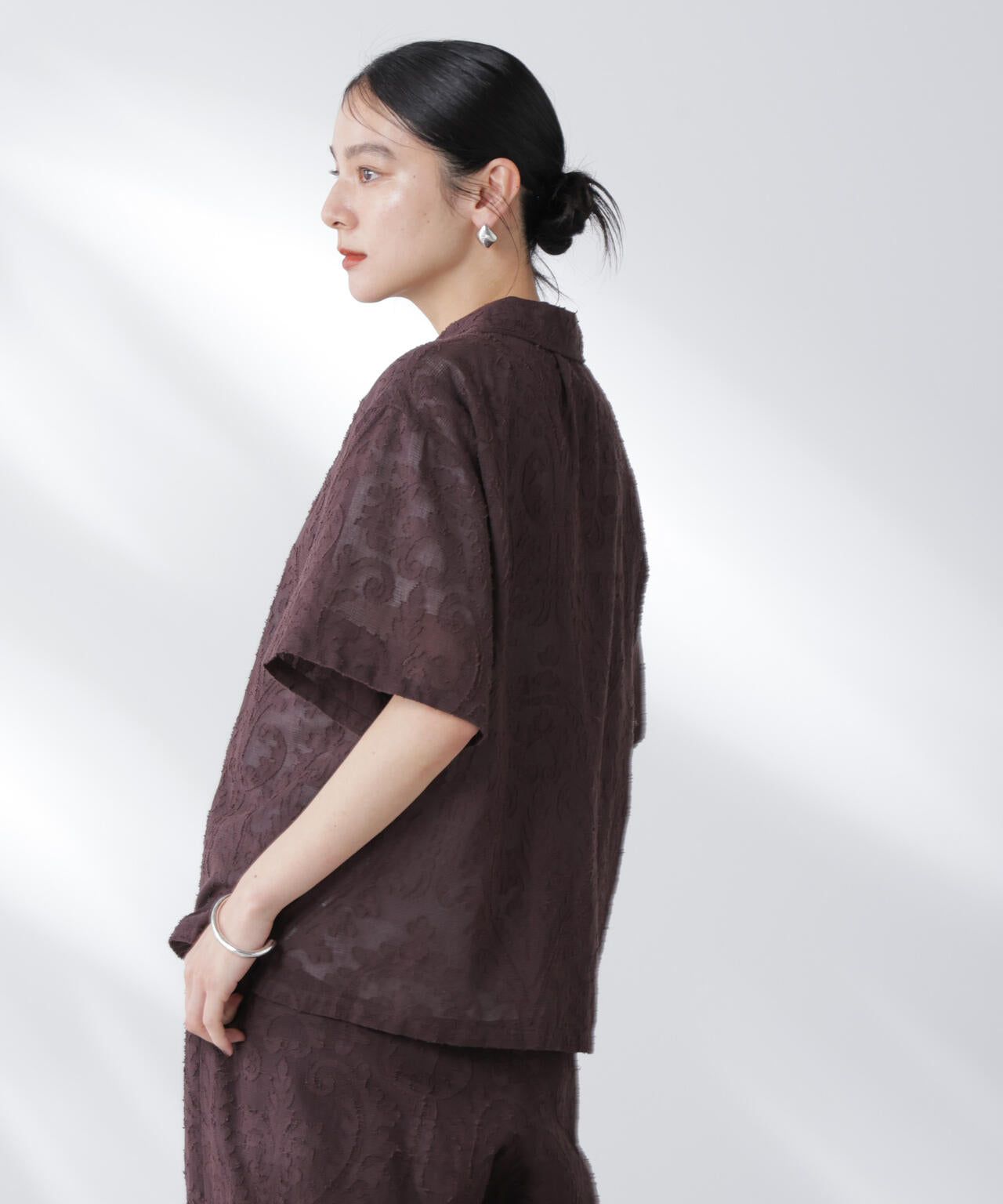 made in india カットワークジャカードシャツ(セットアップ可) 6695221300