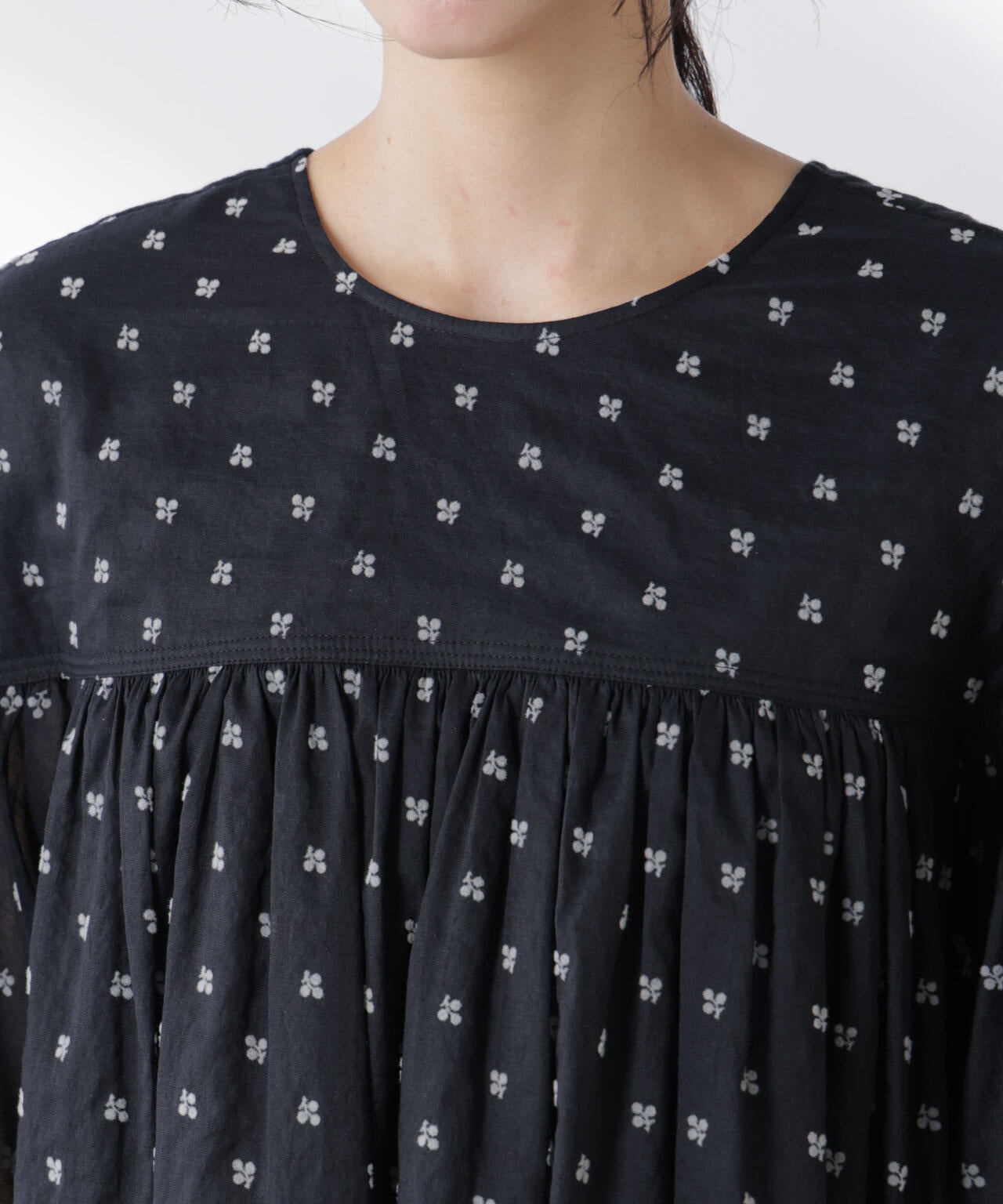 made in india コットンフロッキーフラワーブラウス 6695221302