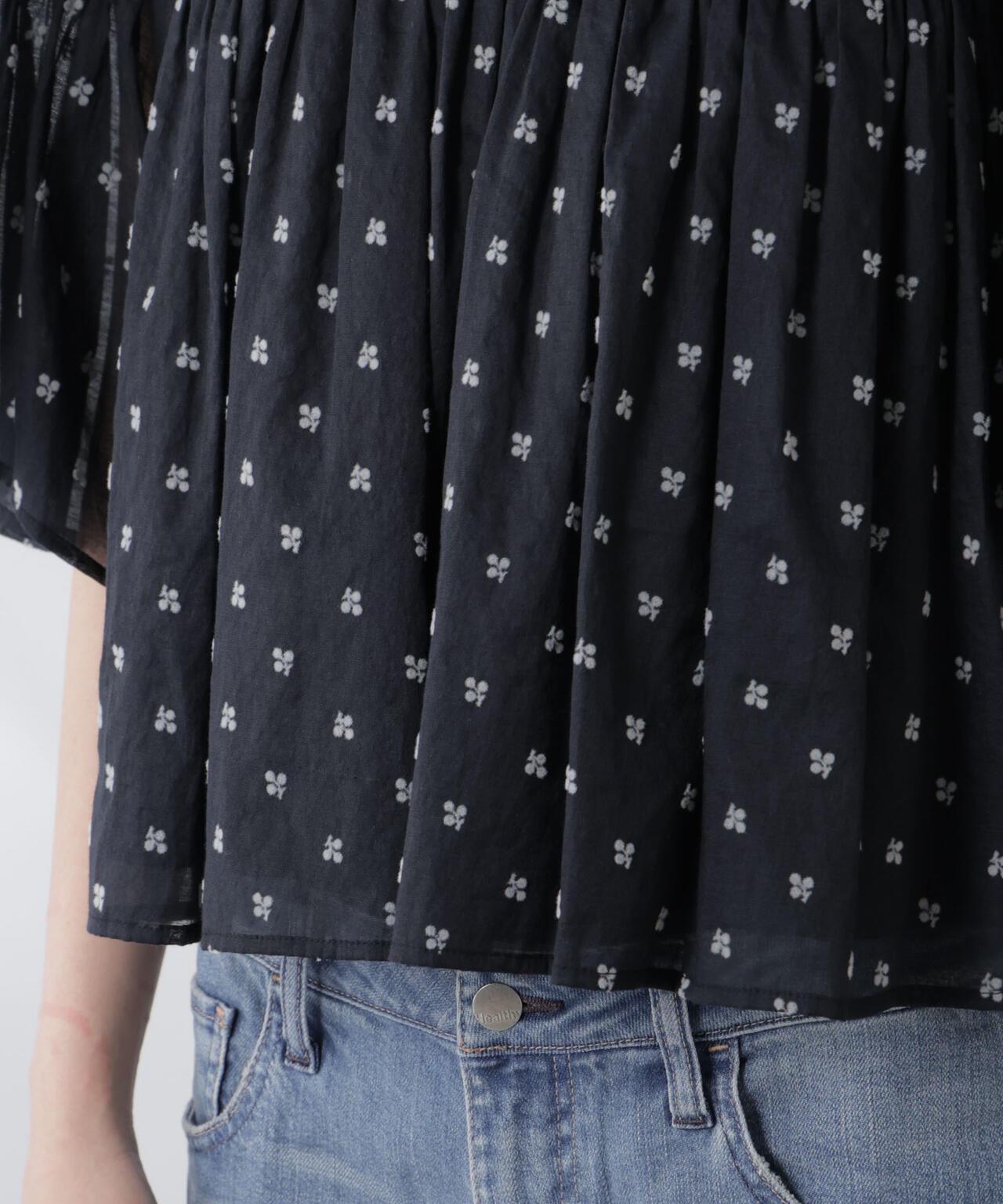 made in india コットンフロッキーフラワーブラウス 6695221302