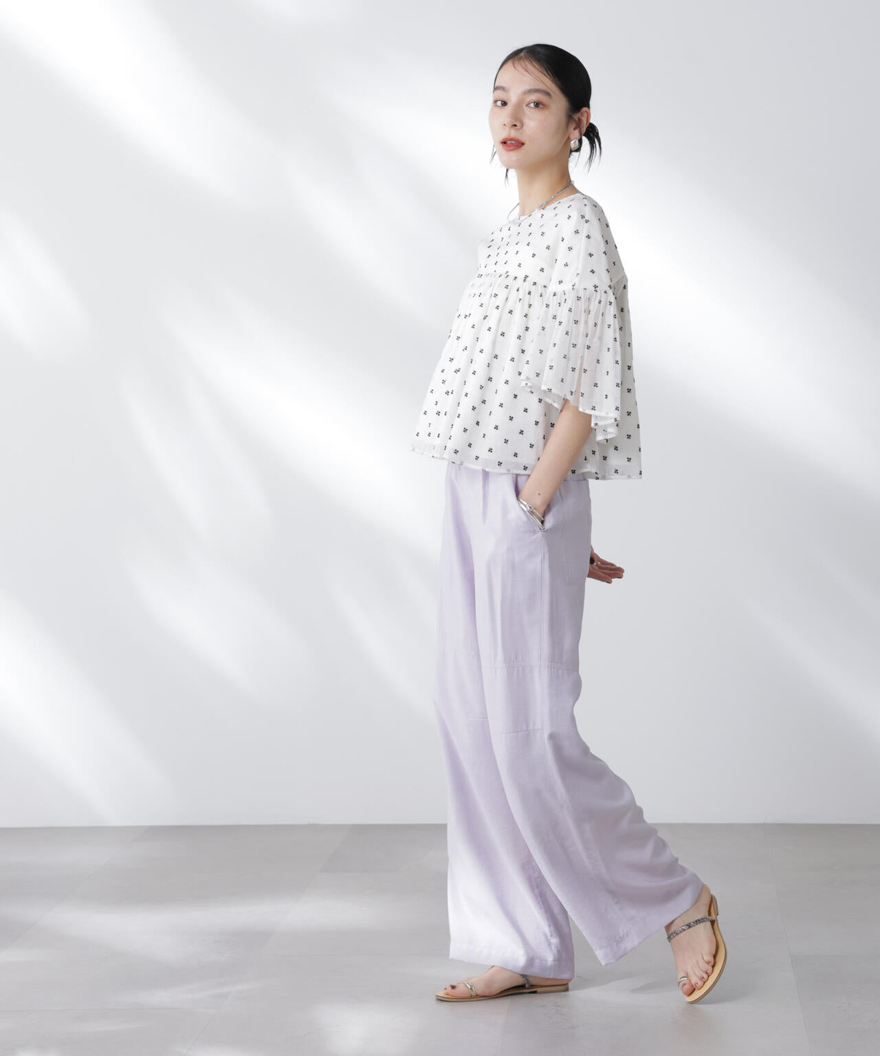 made in india コットンフロッキーフラワーブラウス 6695221302