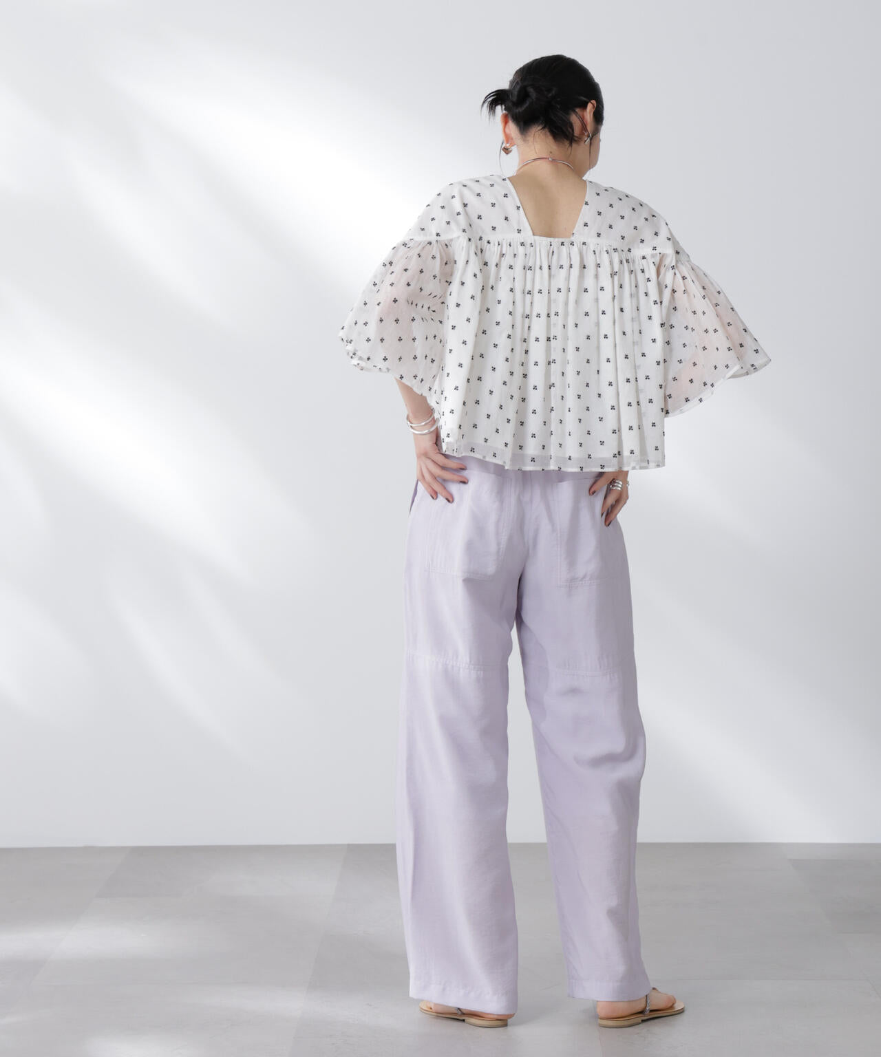 made in india コットンフロッキーフラワーブラウス 6695221302