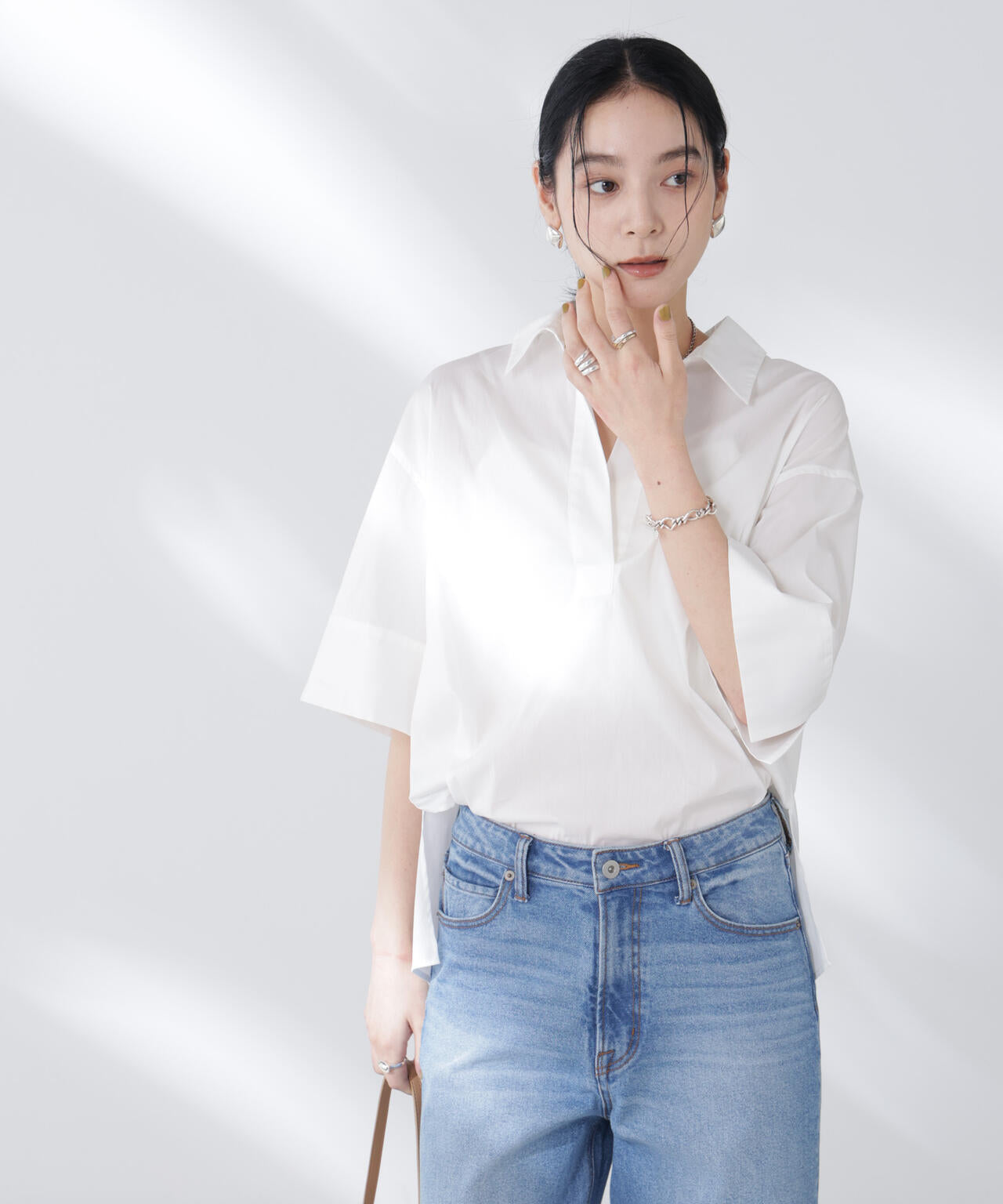 ワイドスリーブスキッパーシャツ 6695221305